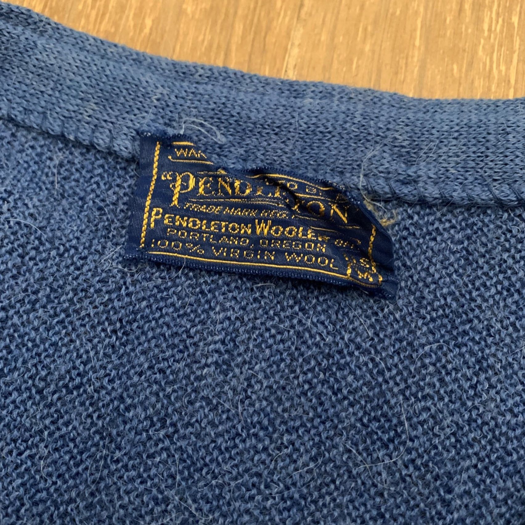 Pendleton VINTAGE Pendleton Virgin Wool Cardigan Sweater Medium Blue Striped Long Sleeve V-Neck 80s 90s Womens Size M / US 6-8 / IT 42-44 - 2 Thumbnail
