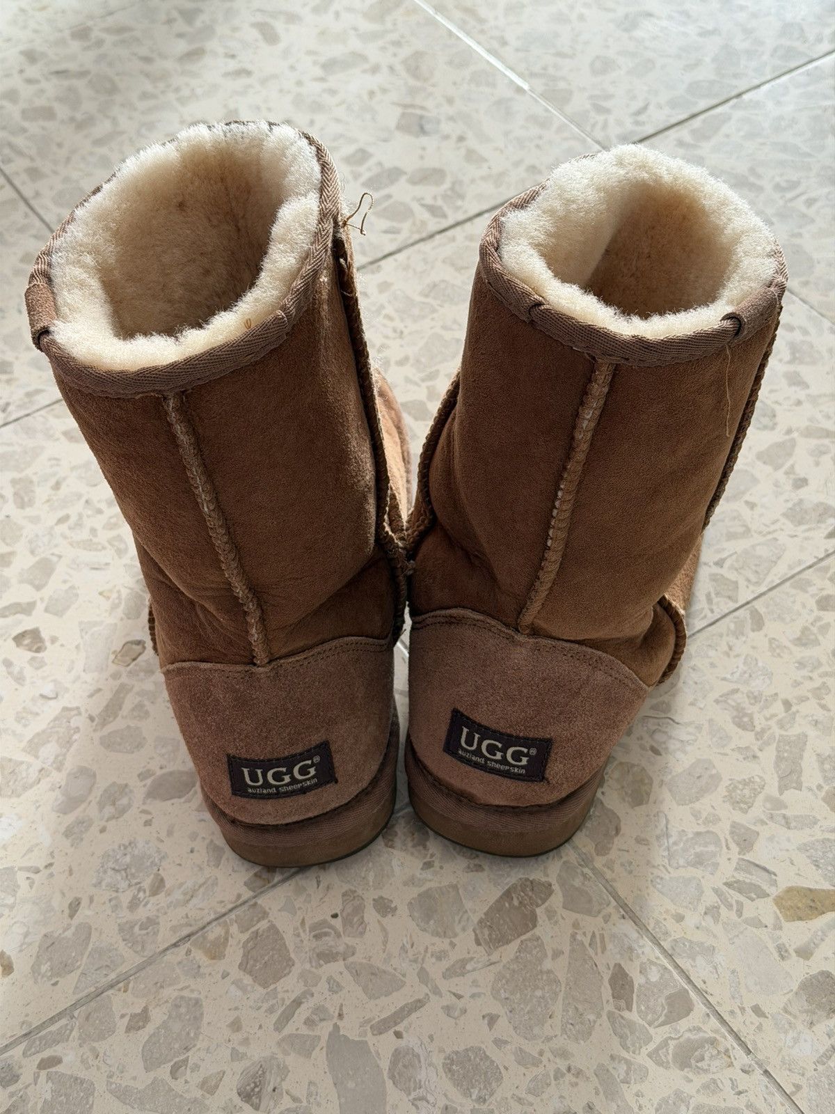 Ugg UGG Auzland Sheepskin Mid Calf Boots Brown Suede Fur Lined Size US 9 / IT 39 - 1 Thumbnail