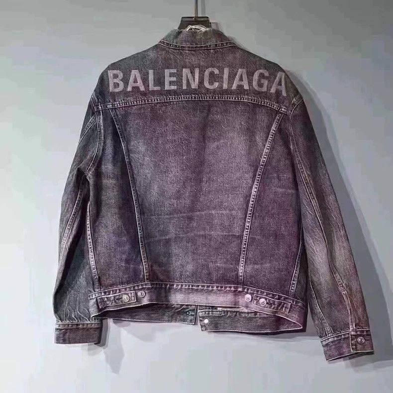 Balenciaga Balenciaga blue back printed logo denim jacket-2506 Size US M / EU 48-50 / 2 - 2 Thumbnail
