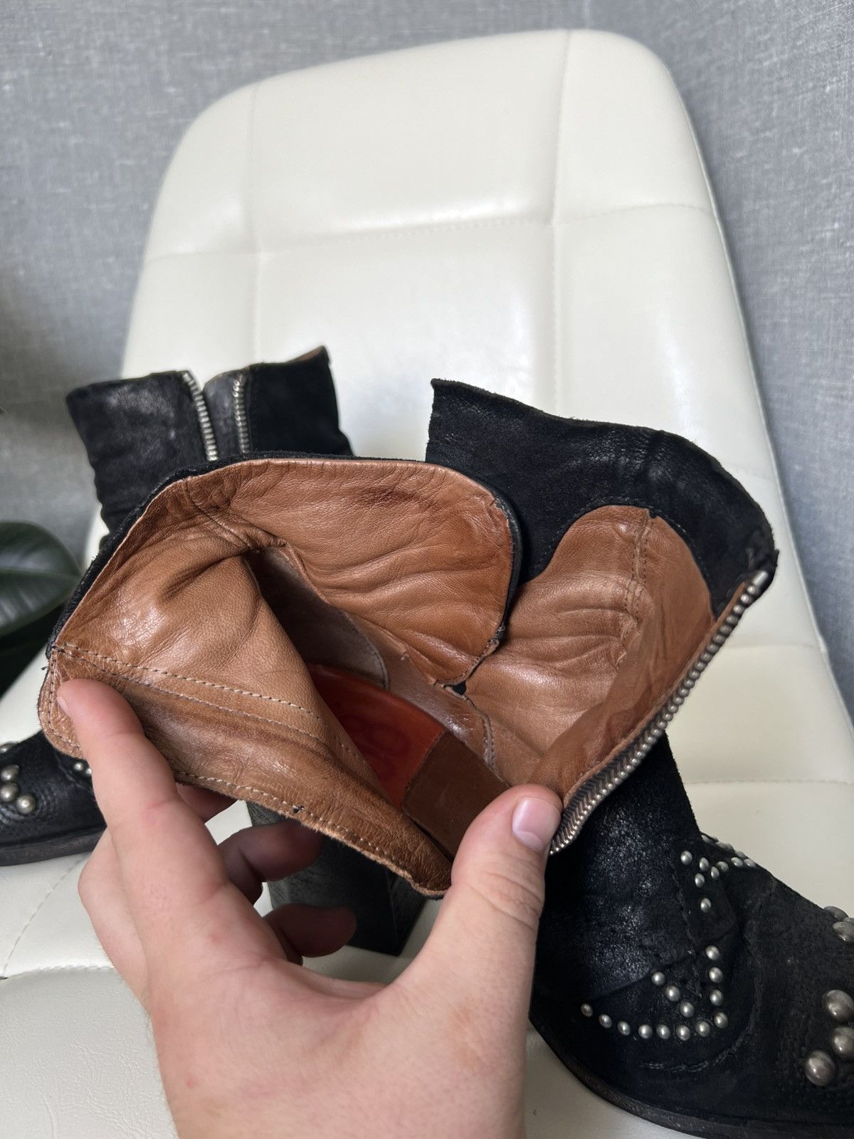 A.S.98 A.S.98 Western Style Studded Suede Leather Ankle Boots Sz 39 Size US 9 / IT 39 - 19 Thumbnail
