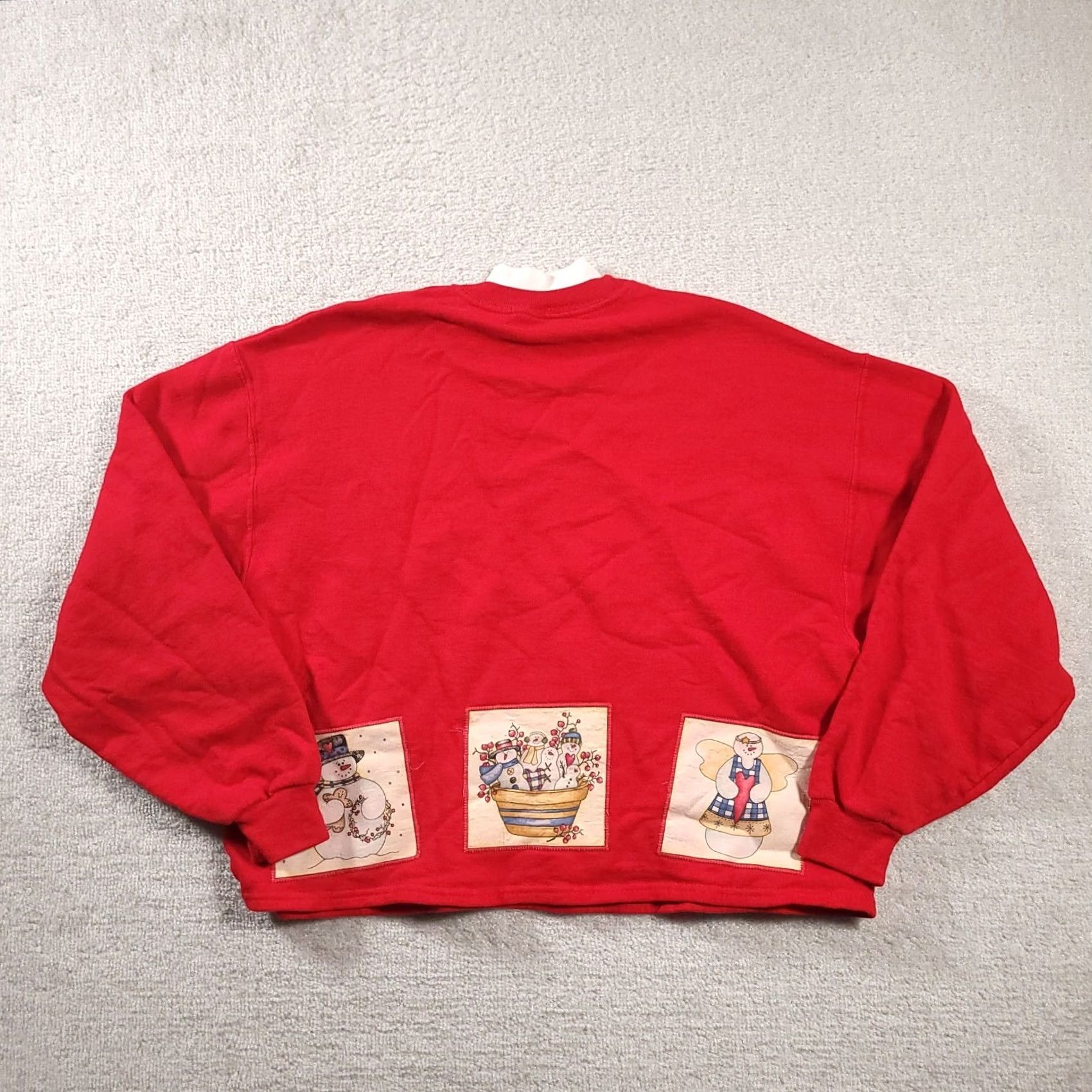 Jerzees VINTAGE JERZEES Snowman Crew Neck Sweatshirt Size L Winter Red Womens Size L / US 10 / IT 46 - 7 Thumbnail