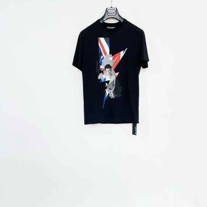 Neil Barrett NeIL BarreTT Black Cotton Short Sleeve T-Shirt 0089 Size US S / EU 44-46 / 1 - 1 Thumbnail