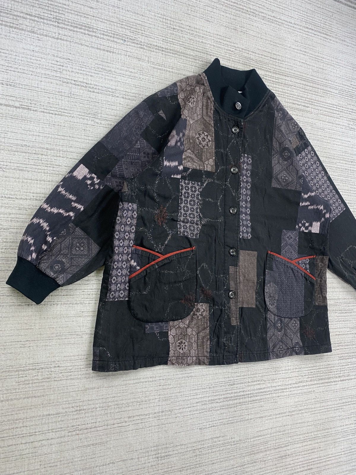 Vintage 🔥RARE Japanese Fashion Patchwork Traditional Jacket Size US L / EU 52-54 / 3 - 3 Thumbnail