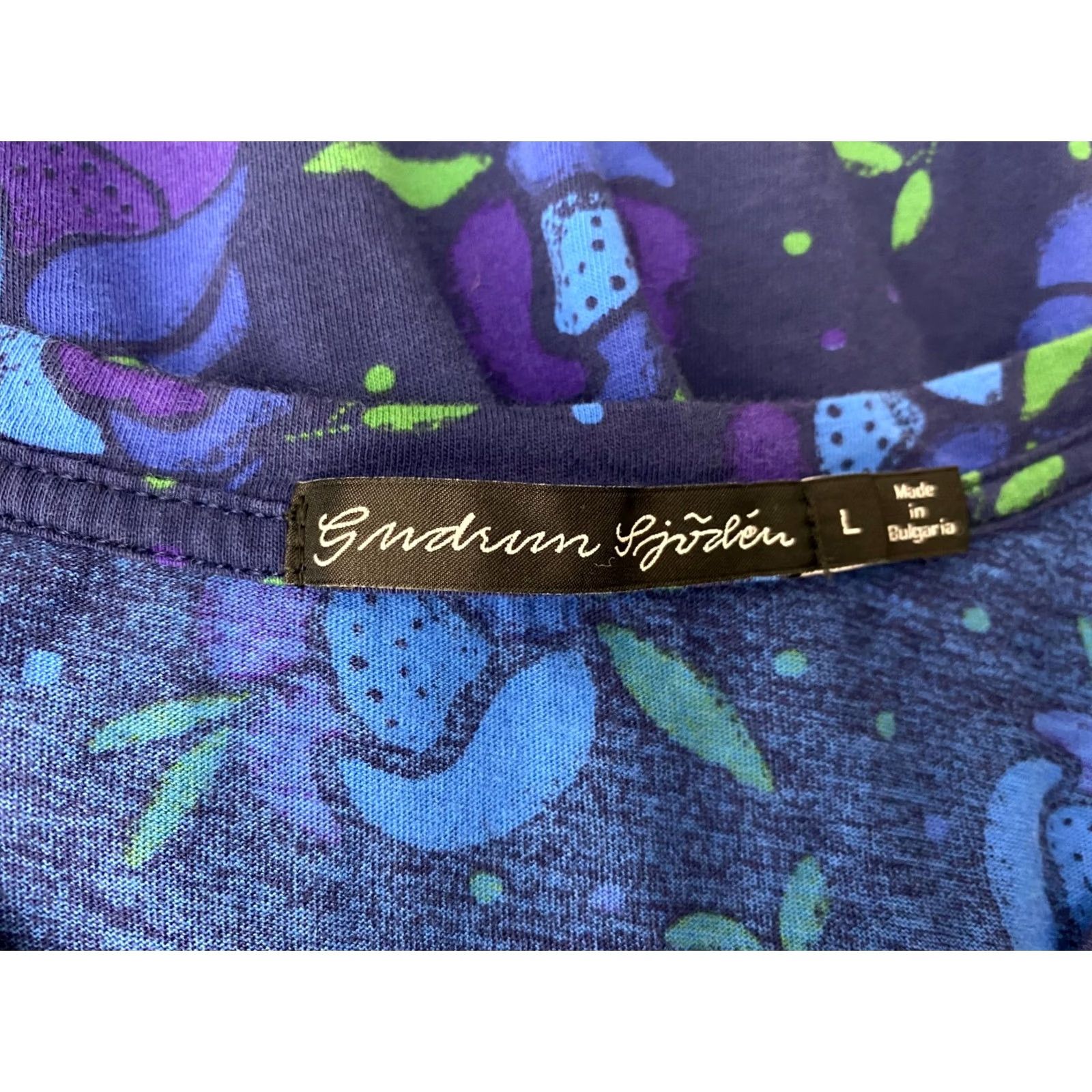 Vintage Gudrun Sjoden Womens blue floral Dress L Midi A-Line Dress Size L / US 10 / IT 46 - 5 Thumbnail