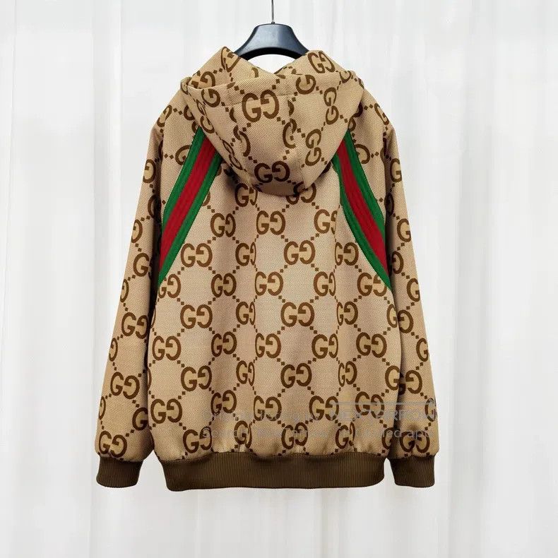 Gucci Gucci Brown old flower full print webbing zipper jacket Size US M / EU 48-50 / 2 - 2 Thumbnail