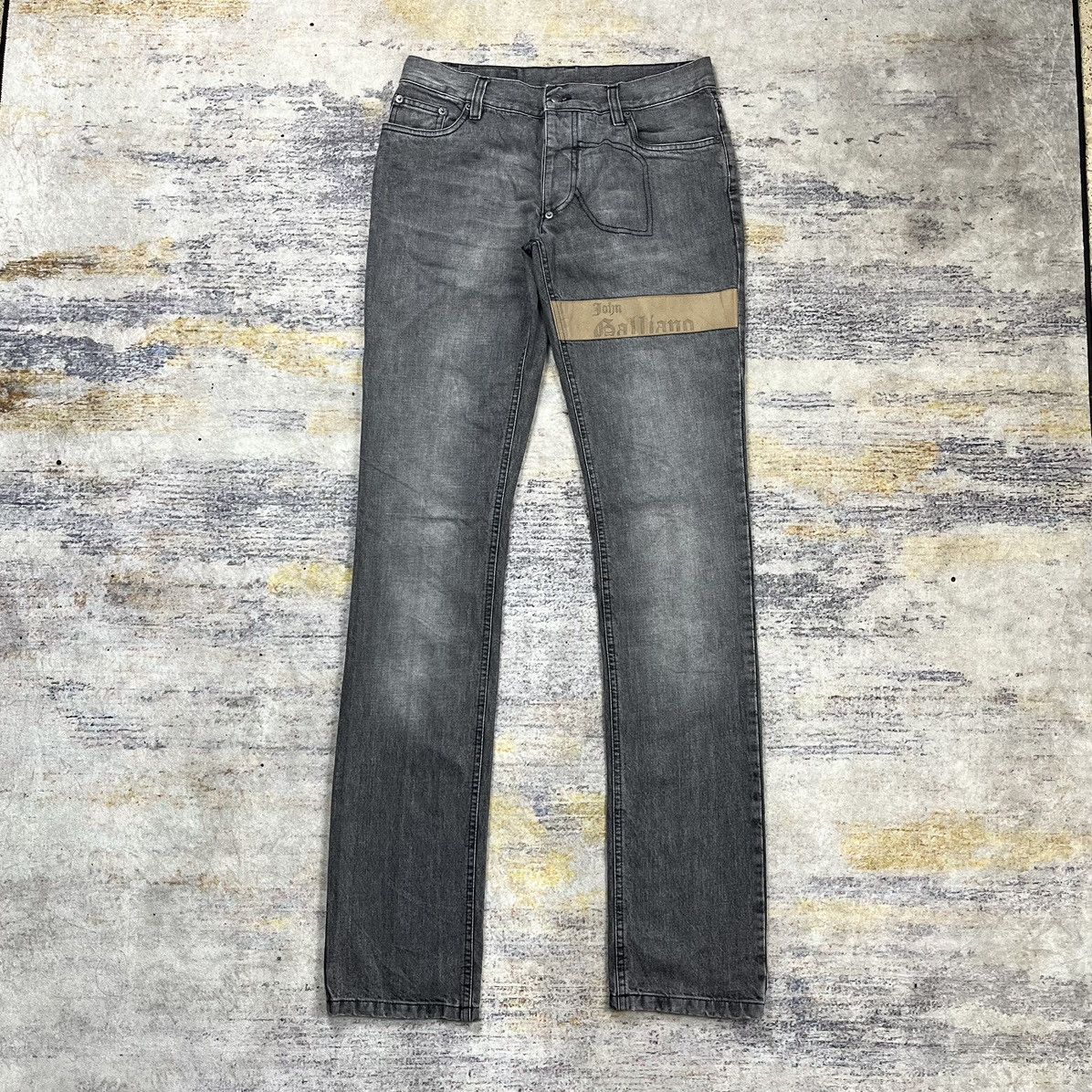 John Galliano John Galliano spell out leather logo denim pants Size US 31 - 2 Thumbnail