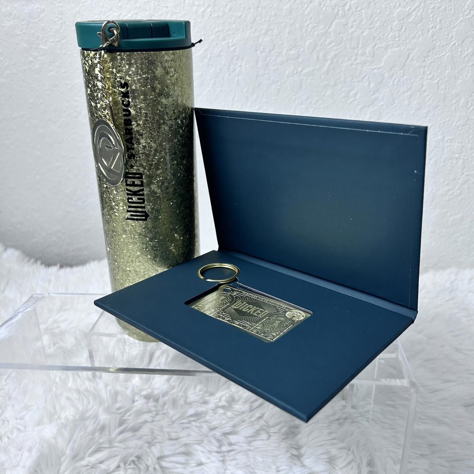 Designer Starbucks WICKED Tumbler Glitter & Gold Metal Gift Card Set Size ONE SIZE - 1 Thumbnail