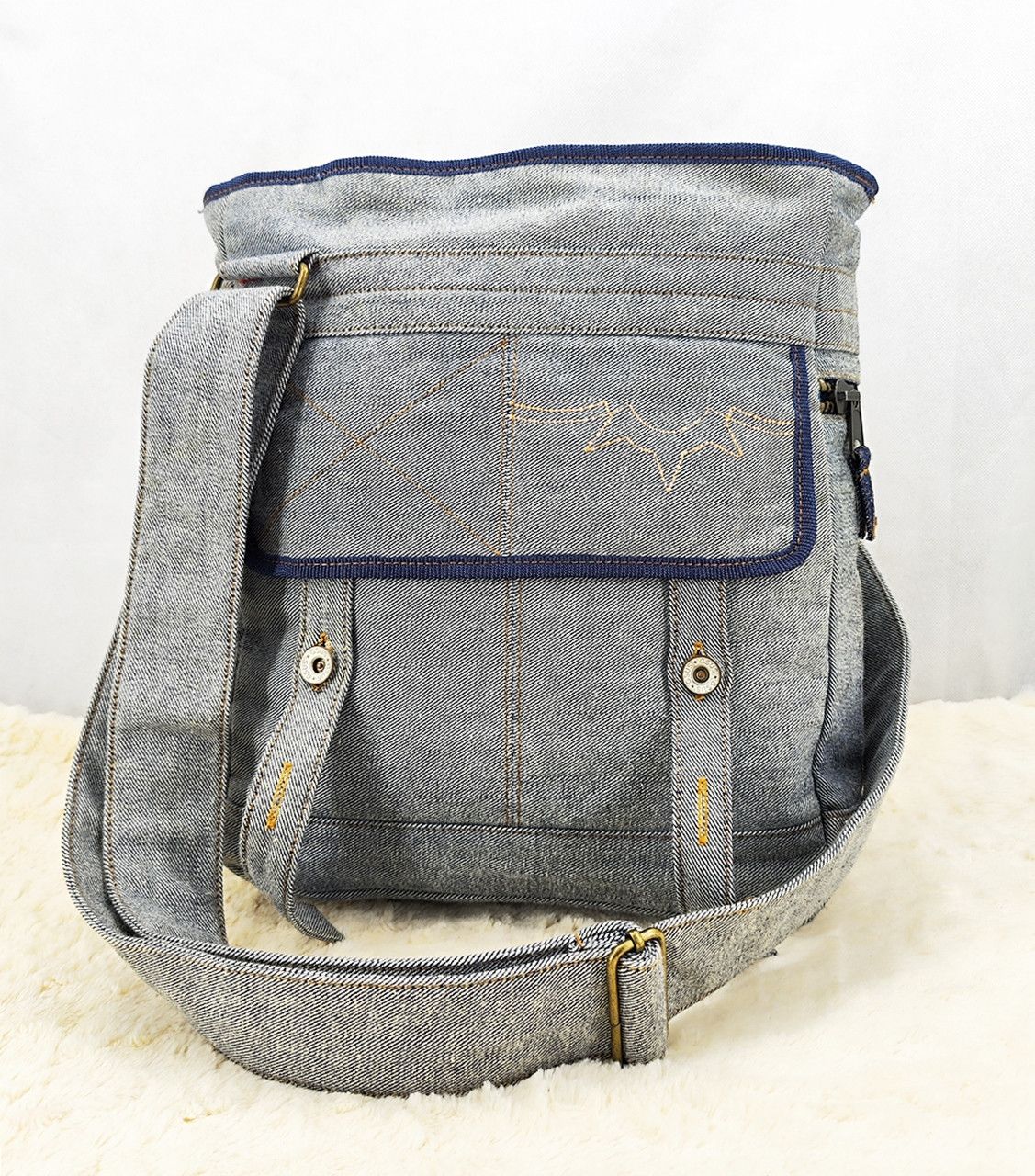 GSUS Sindustries GSUS denim big zipper sling bag Size ONE SIZE - 1 Thumbnail