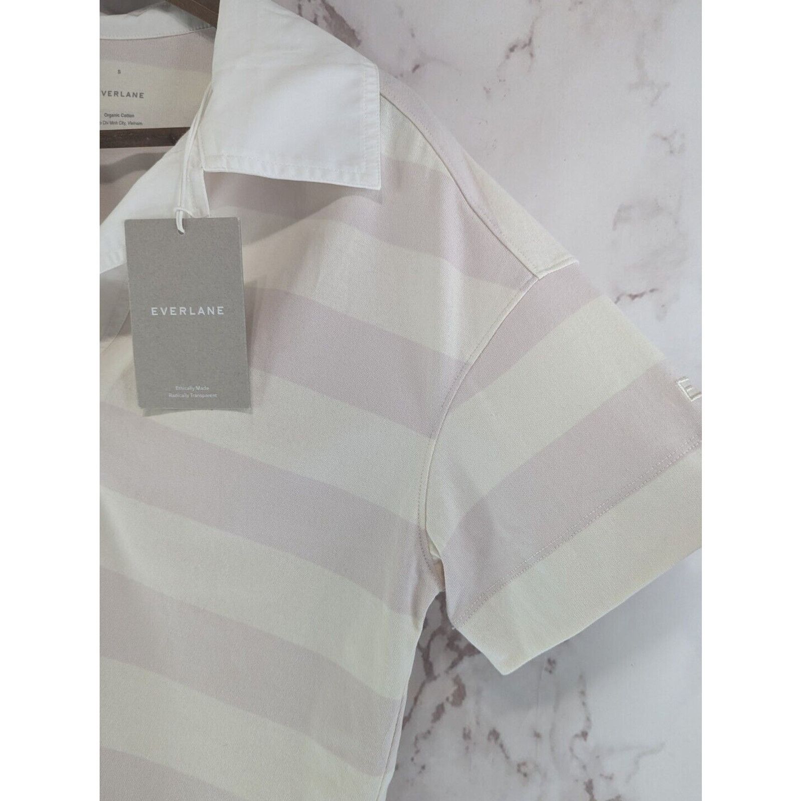 Everlane Everlane Shirt Women Small Retro Jersey Polo Striped Organic Size S / US 4 / IT 40 - 11 Thumbnail