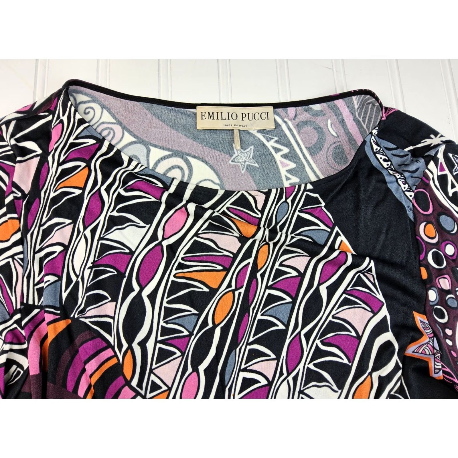 Emilio Pucci Emilio Pucci Women's Blouse Shirt Silk Rayon Printed Top Size 4 Multicolor Size S / US 4 / IT 40 - 4 Thumbnail