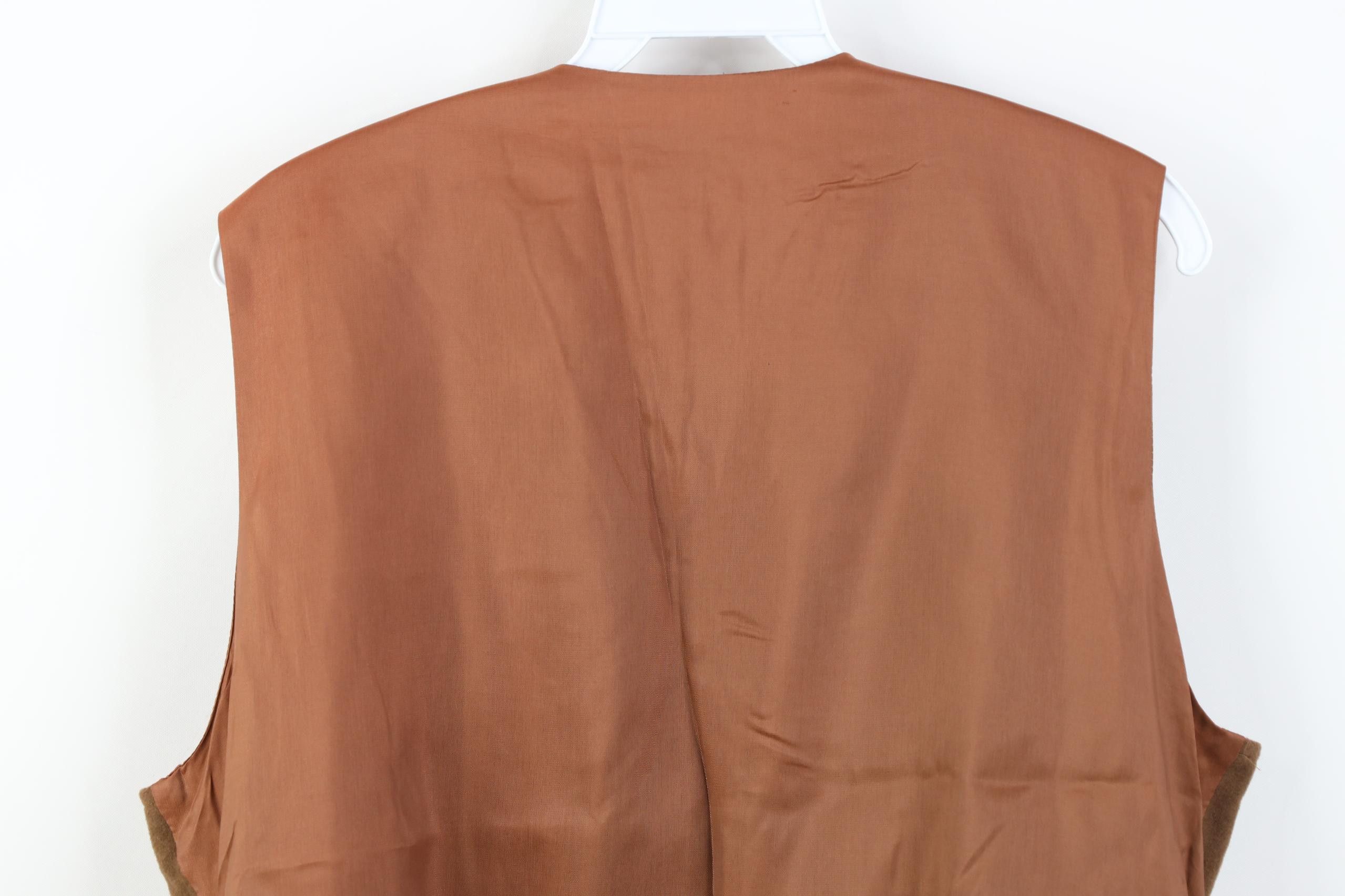 Vintage Vintage 90s Streetwear Cashmere Back Vest Jacket Brown Size L / US 10 / IT 46 - 13 Thumbnail