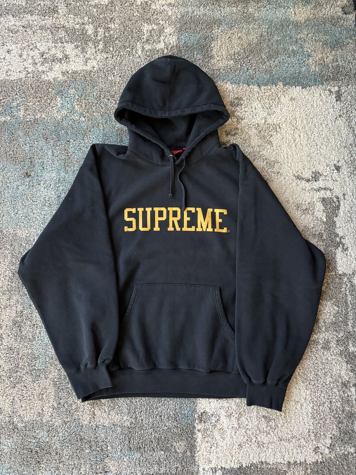 Image of Supreme Varsity Hooded Sweatshirt - - Black, Men's (Size 2XL)