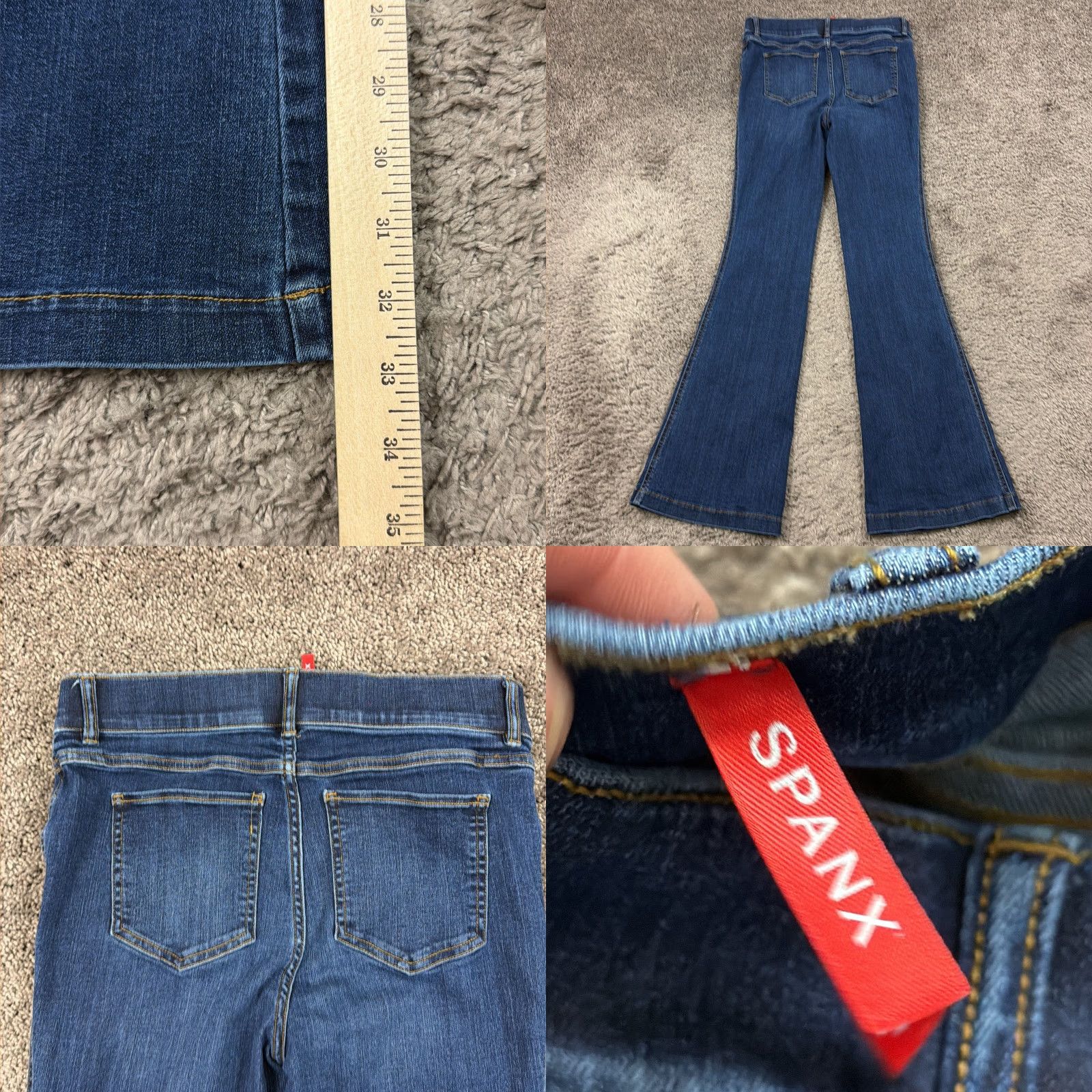 Spanx Spanx Jeans Womens M Flare High Rise Slim Dark Pull On Stretch 20327R 29x33 Size 32" / US 10 / IT 46 - 8 Thumbnail