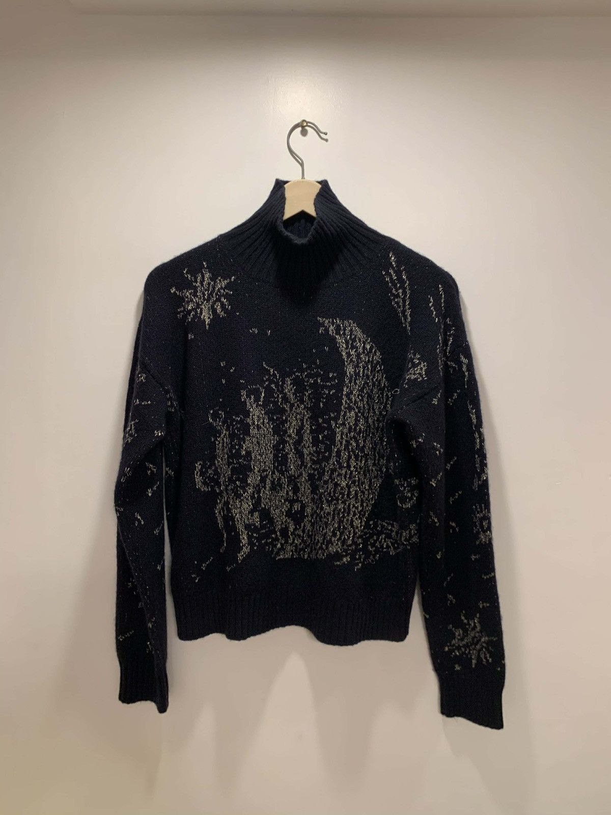 Christian Dior Paris Cashmere Moon Turtleneck Sweater
