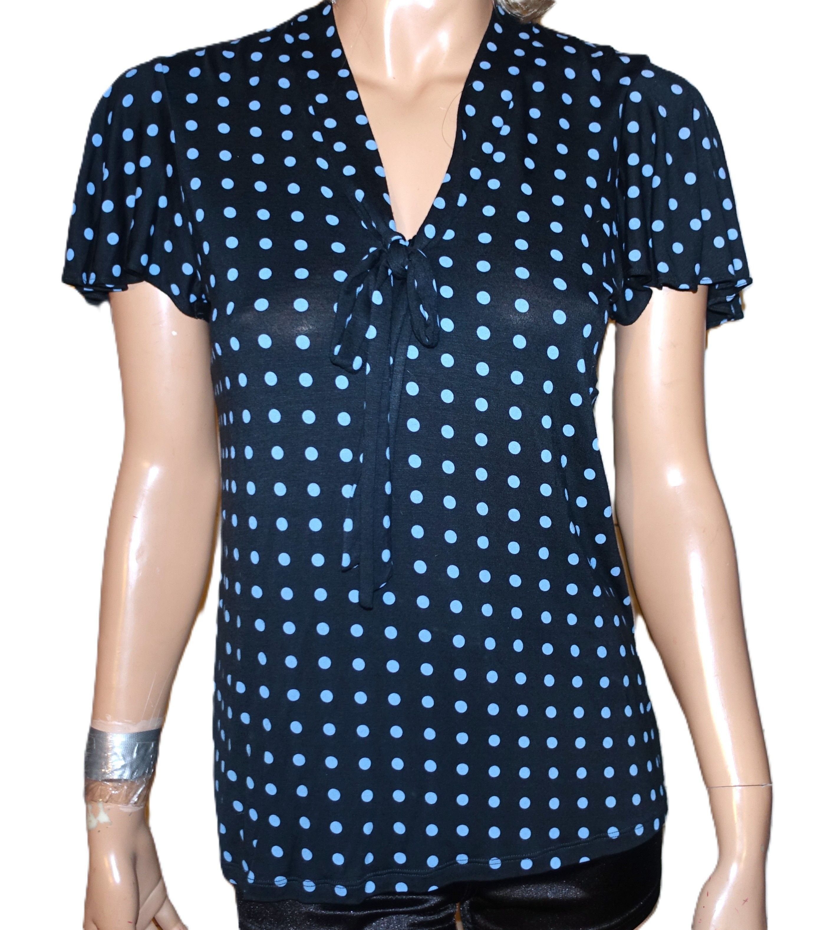 Ralph Lauren Lauren Ralph Lauren Navy Blue Polka Dot Blouse SP NWT $80 Size S / US 4 / IT 40 - 3 Thumbnail