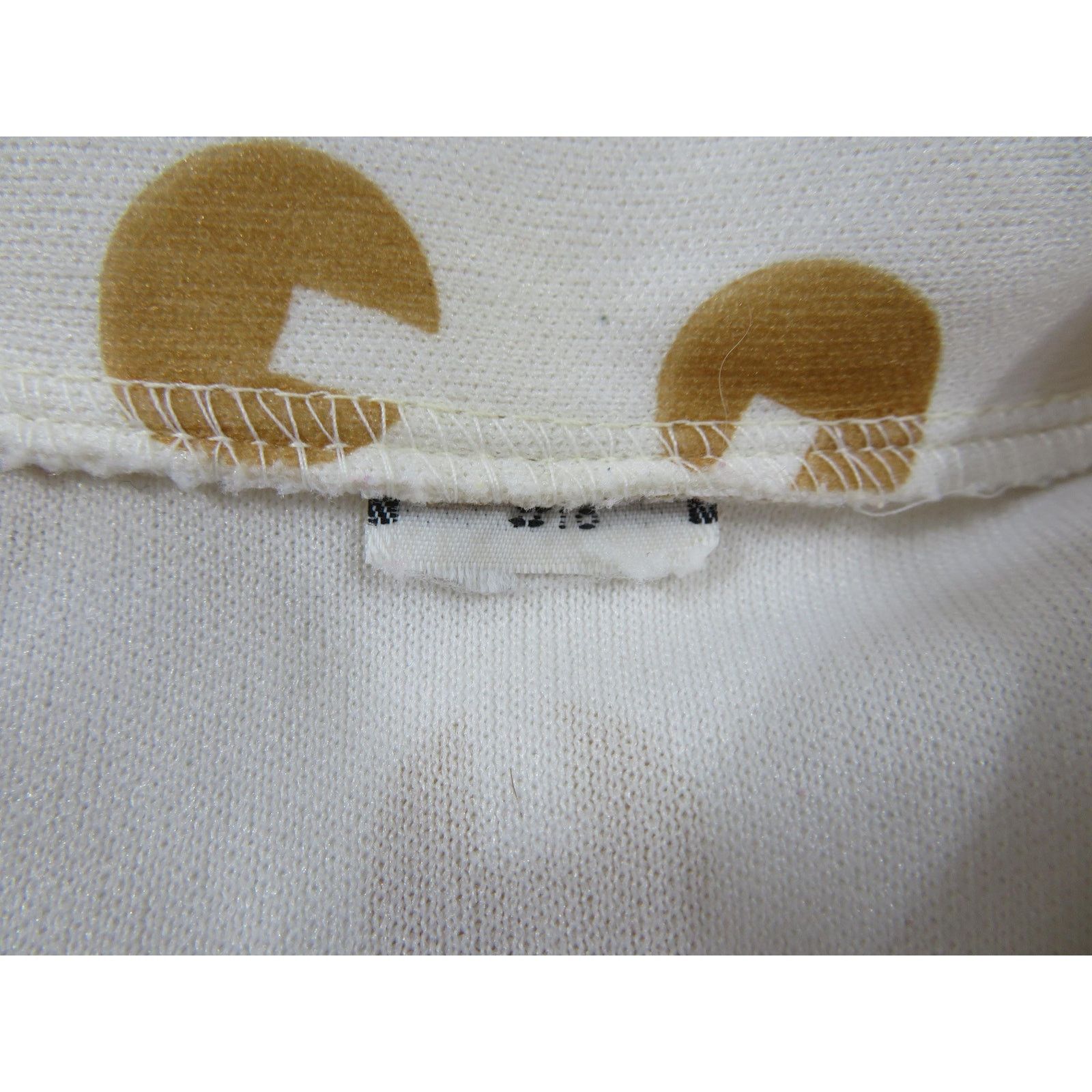Other Womens Polyester Blouse, Button Up, White Brown, Sz 18 1970s Size XL / US 12-14 / IT 48-50 - 3 Thumbnail
