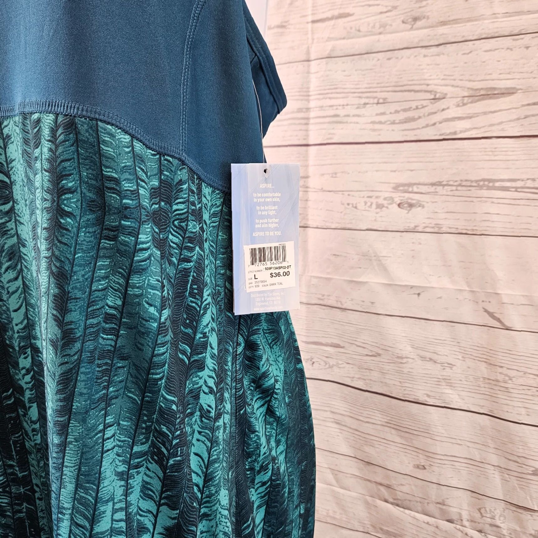 Vintage Aspire Tank Top Womens L Blue Teal Racerback Scoop Neck Shirt Sleeveless Activewear Womens togs Size L / US 10 / IT 46 - 2 Thumbnail