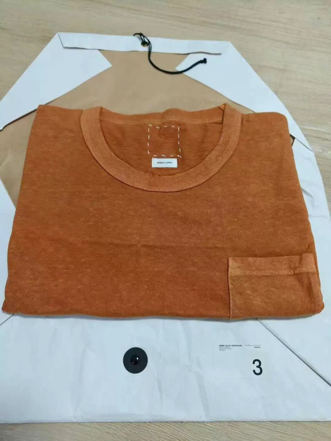 Visvim visvim 21ss jumbo tee uneven-dye orange 3 hand-damaged Size US L / EU 52-54 / 3 - 7 Thumbnail