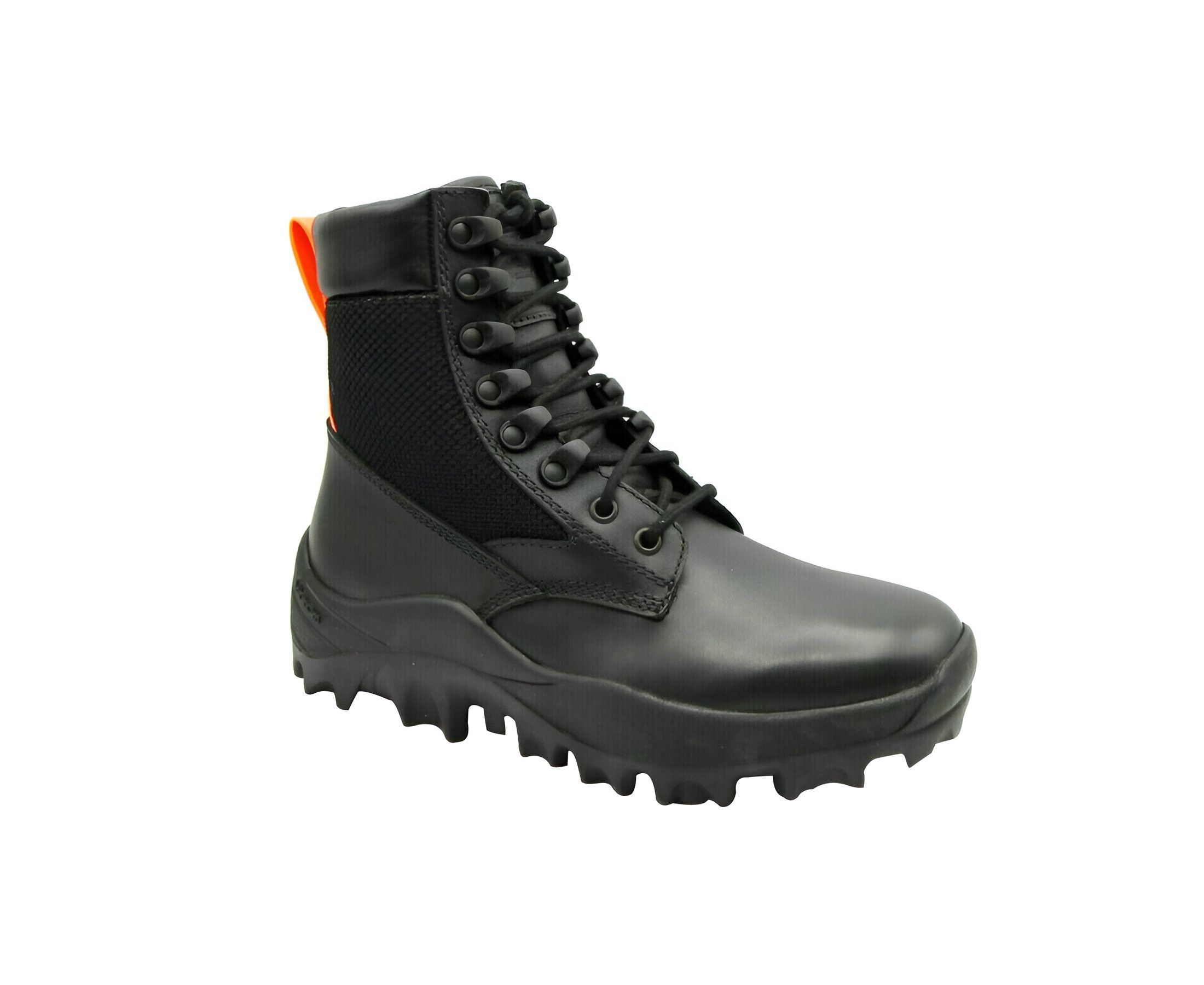 MCM Women's Black Leather Reflective Patch With Orange Pull Size US 7 / IT 37 - 1 Thumbnail