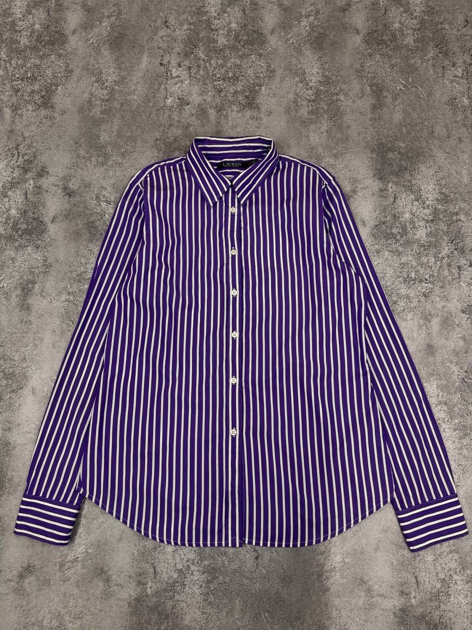 Ralph Lauren Ralph Lauren Women Slim Fit Striped Shirt Purple White SizeM Size M / US 6-8 / IT 42-44 - 1 Thumbnail