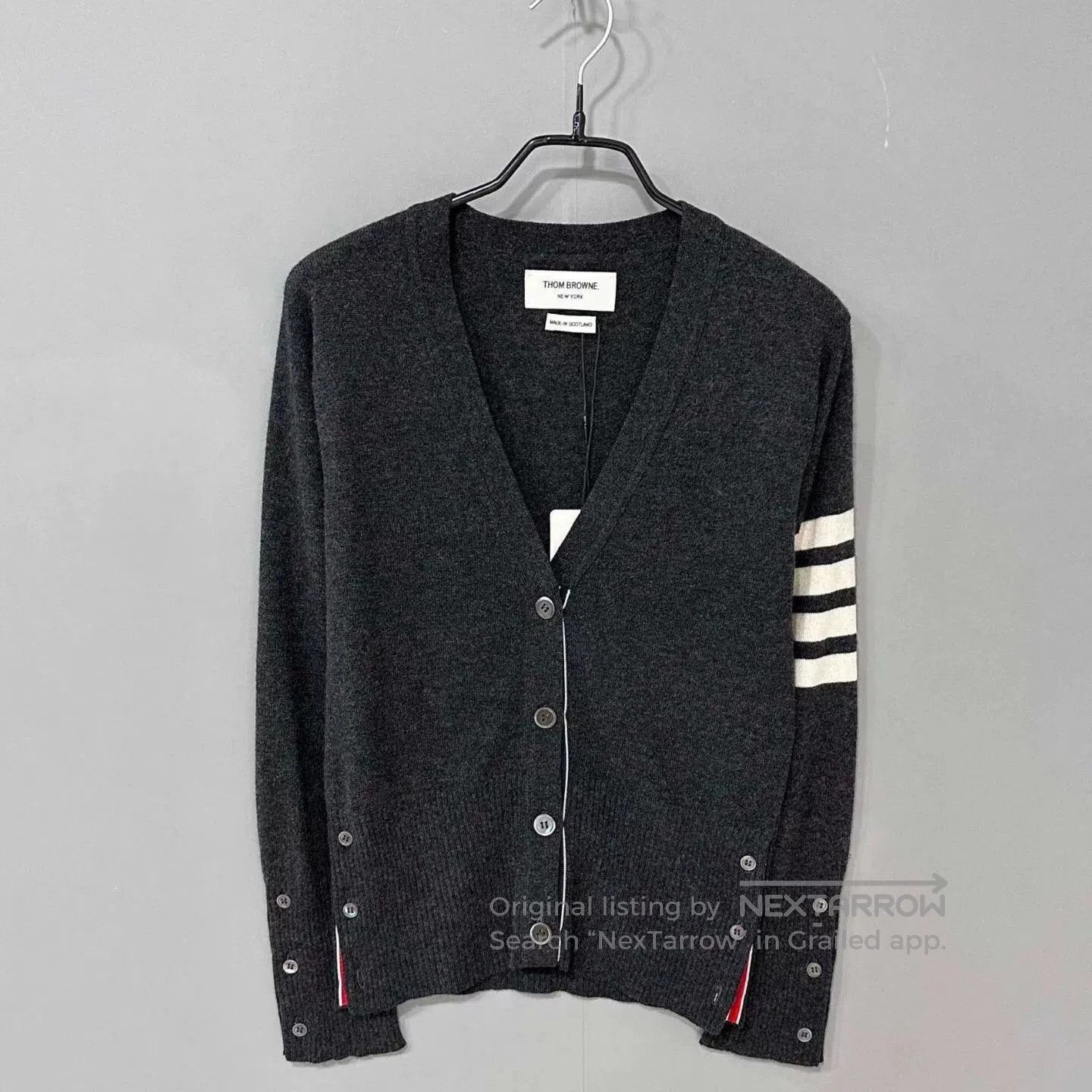 Thom Browne classic gray cashmere cardigan by Thom Browne. Size US M / EU 48-50 / 2 - 1 Thumbnail