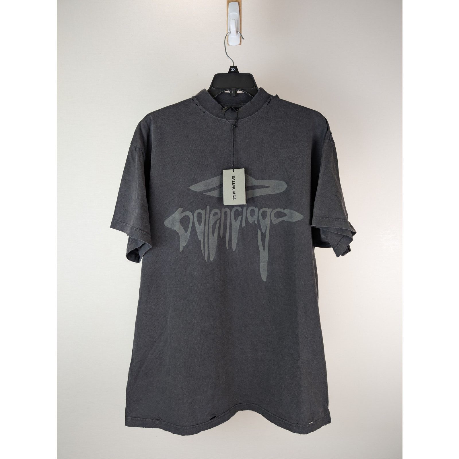 Balenciaga o1rshd1 3B Liquified Vintage Jersey Oversized T-Shirt Size US XL / EU 56 / 4 - 7 Thumbnail