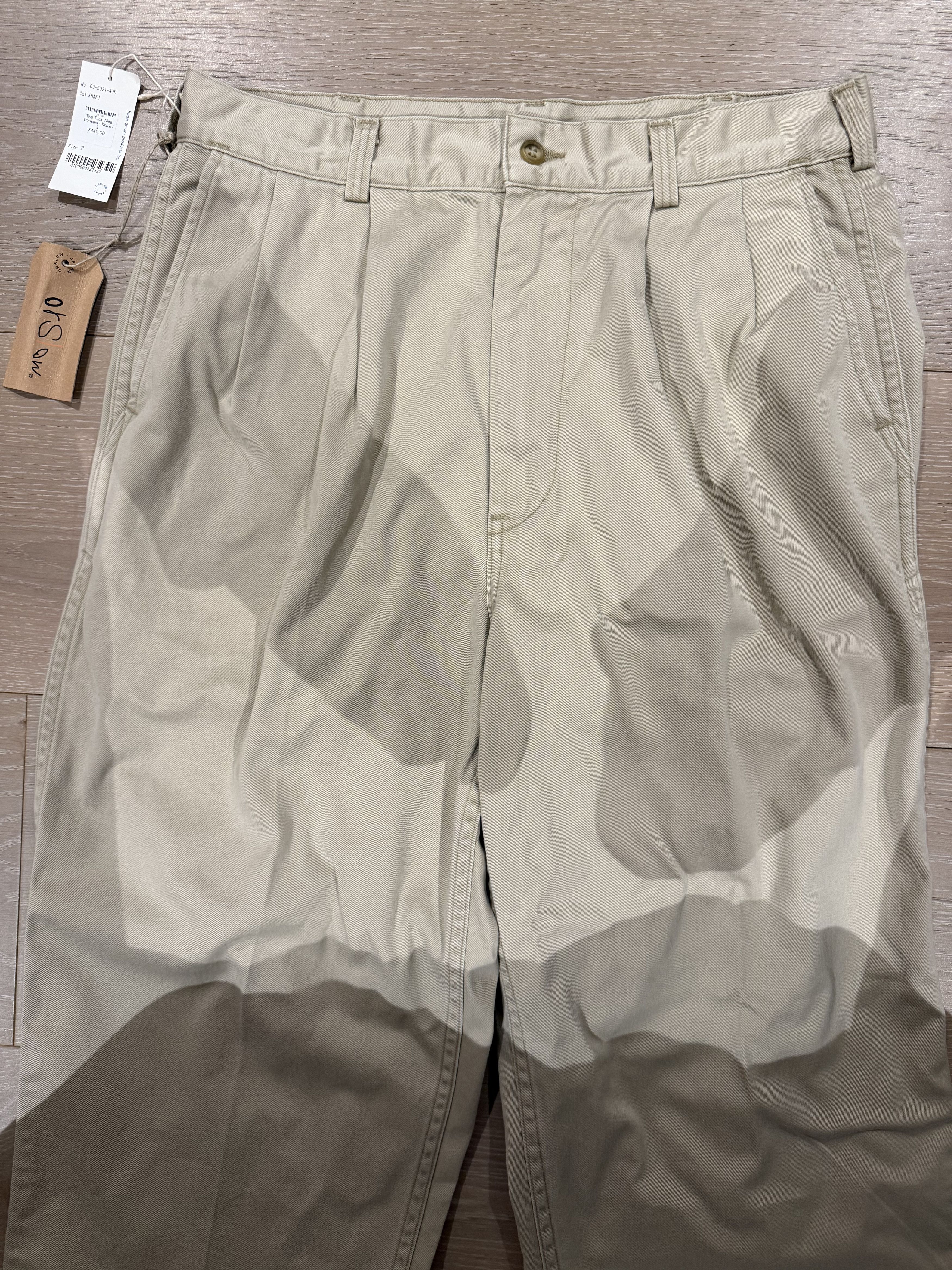 Orslow 💚 Orslow Two Tuck Wide Trousers Khaki Size 2 NEW Size US 32 / EU 48 - 6 Thumbnail