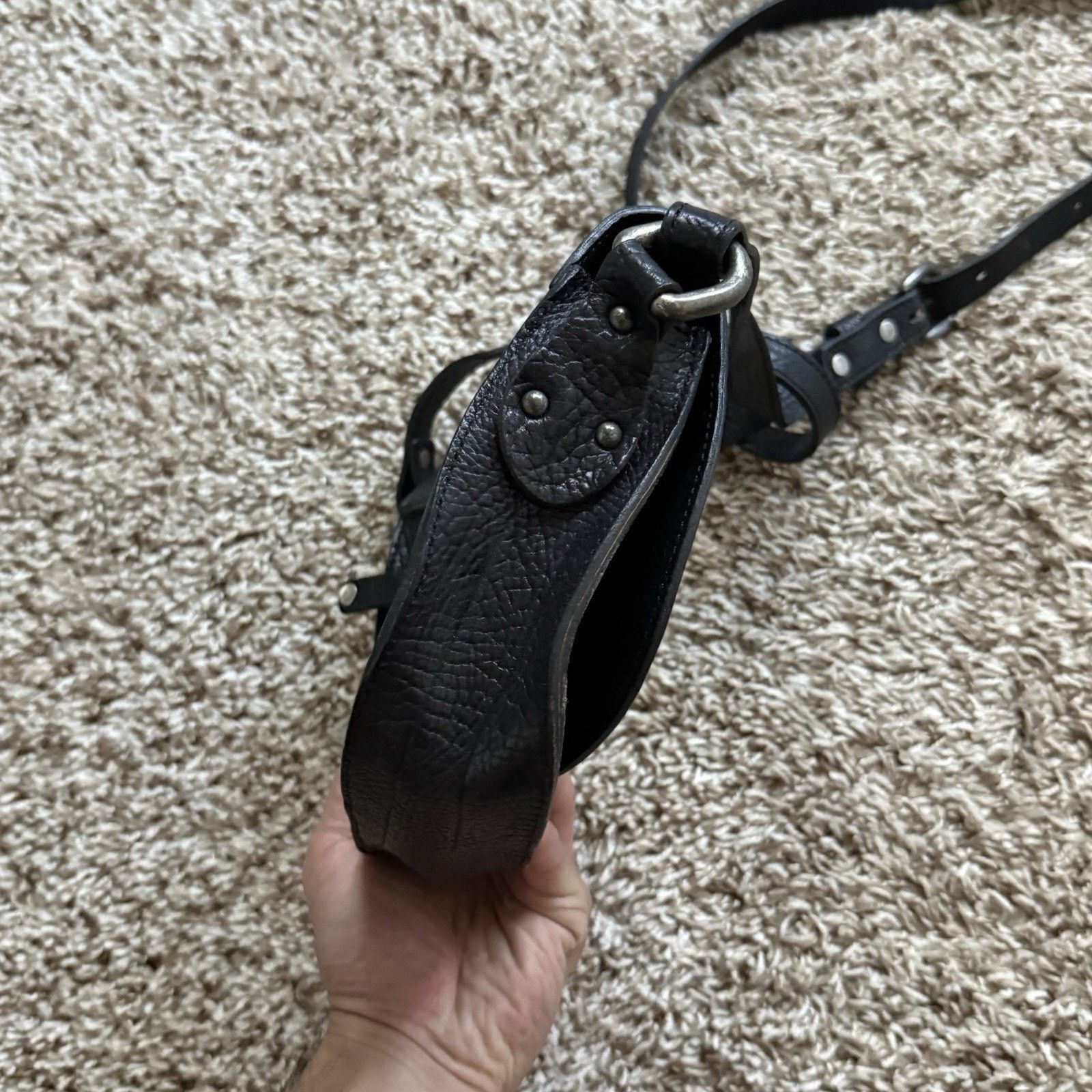 Other VIN BAKER Saddle Leather Black Cross-Body Shoulder Bag Purse Size ONE SIZE - 10 Thumbnail