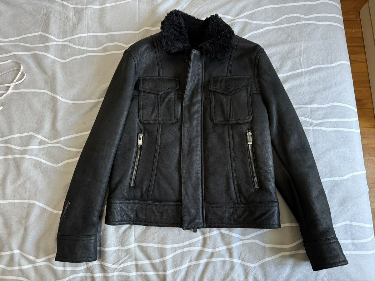 Drome Drome Shearling Leather Bomber Jacket Black Medium Size US M / EU 48-50 / 2 - 1 Thumbnail