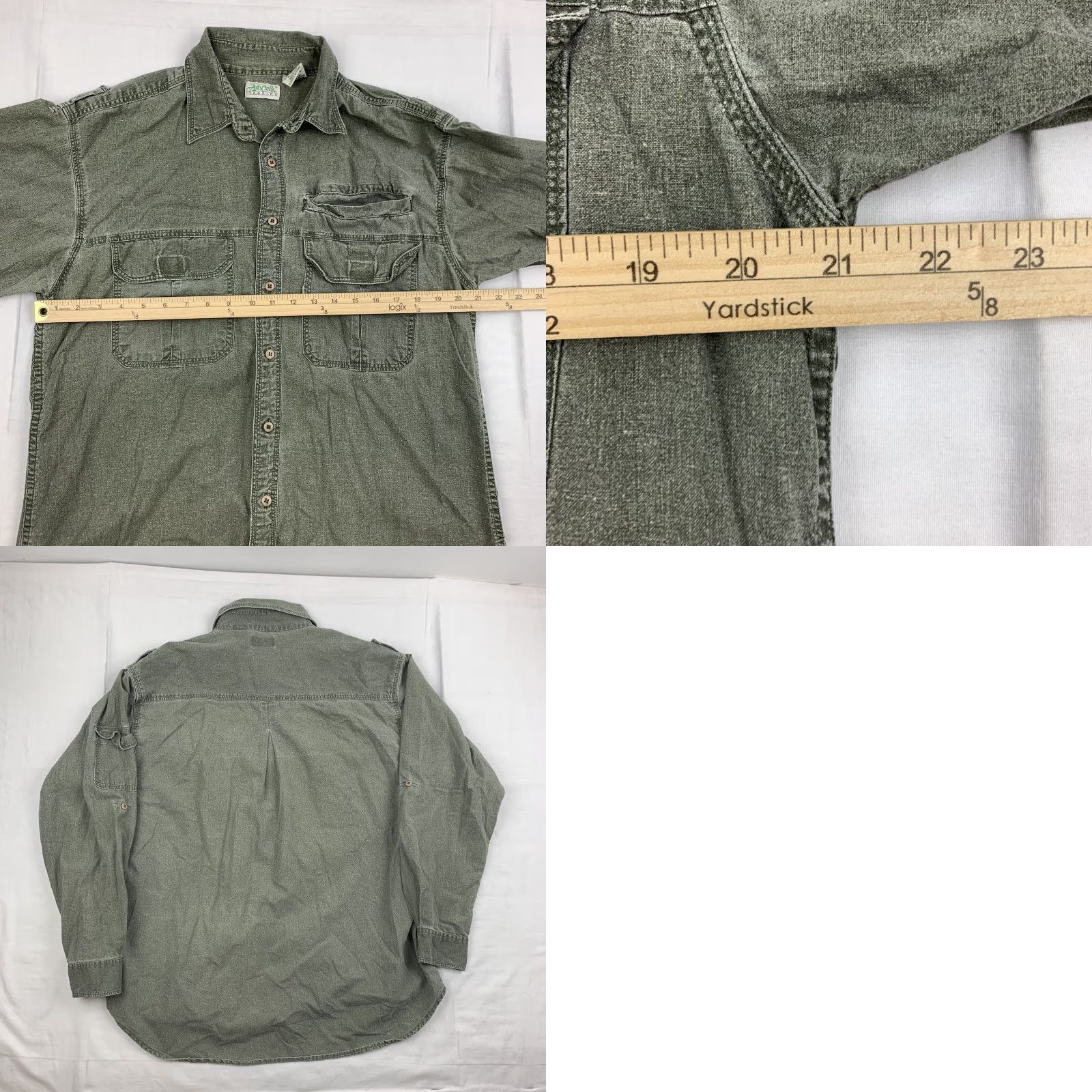 ASH VINTAGE Ash Creek Trading Button-Up Shirt Adult Medium Green Hiking Outdoors 90s Mens Button-Up Shirt Green 90s Outdoor Rugged Pockets Size US M / EU 48-50 / 2 - 8 Thumbnail