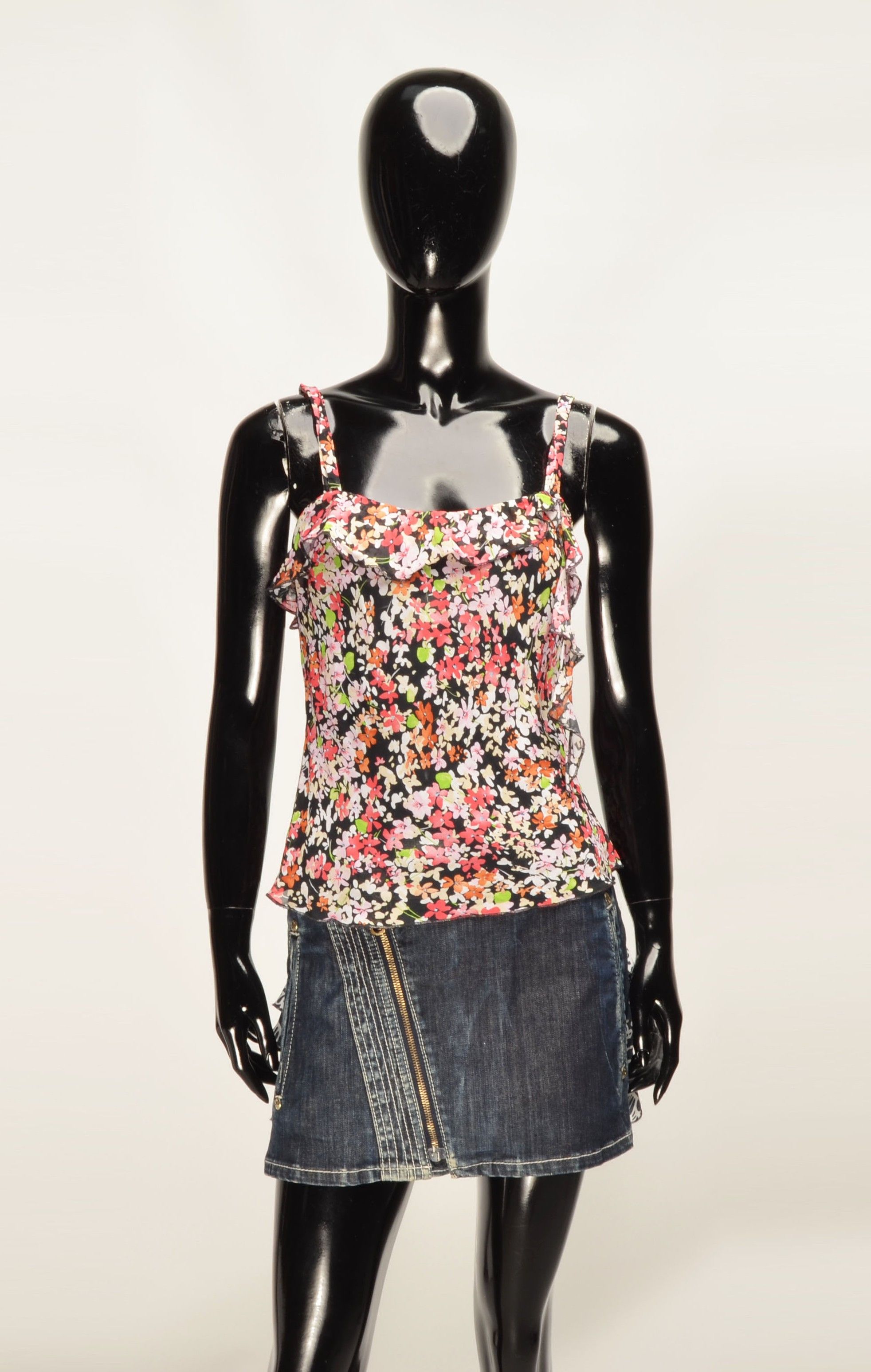 Vintage Vintage Per Una Y2K Floral Ruffle Mesh Cami Top Size S / US 4 / IT 40 - 1 Thumbnail