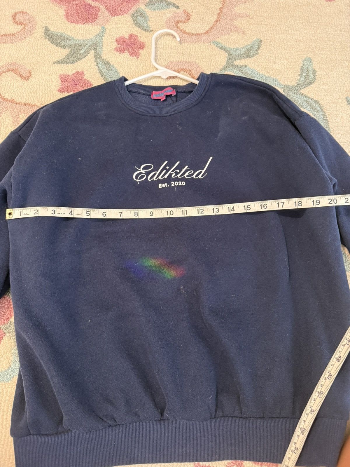 Other Edikted Navy Crewneck Sweatshirt Y2K Streetwear XS Size XS / US 0-2 / IT 36-38 - 5 Thumbnail
