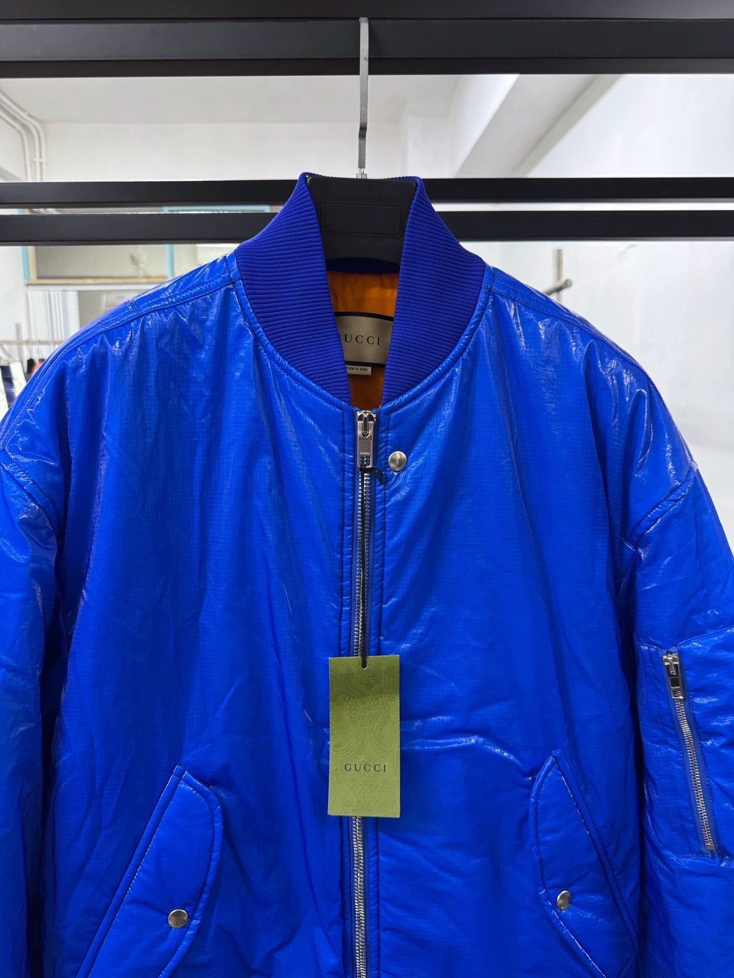Gucci gucci men's bomber jacket in blue Size US L / EU 52-54 / 3 - 2 Thumbnail