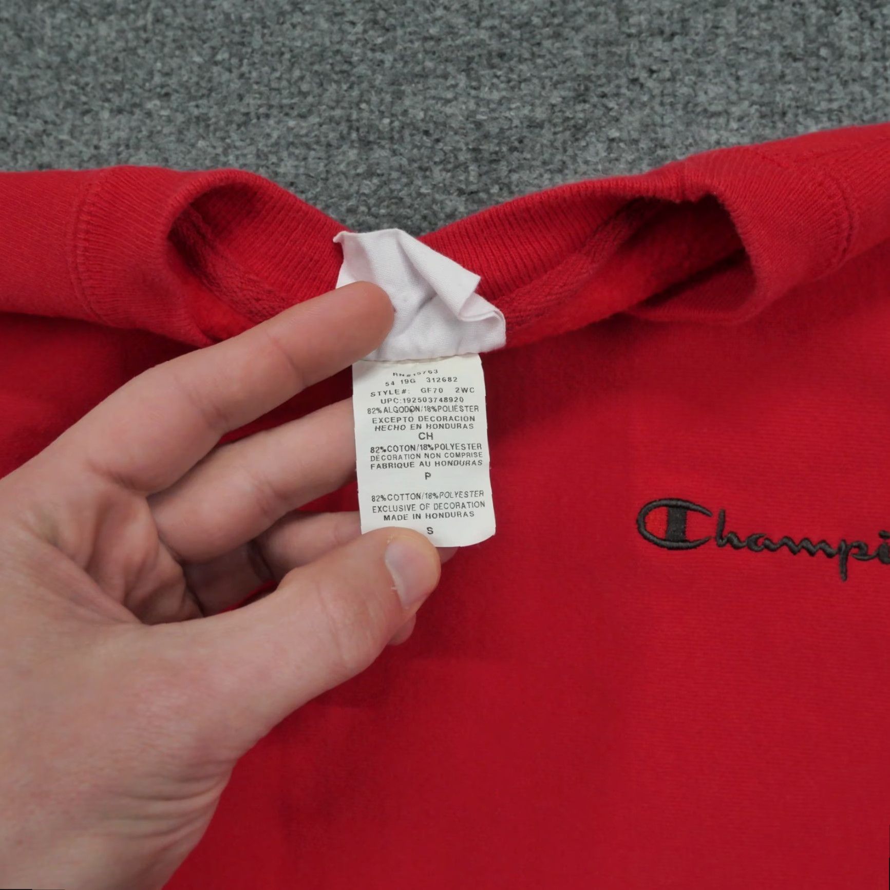 Champion Champion Sweatshirt Mens Sweatshirt Red Pullover Reverse Weave Adult Small Logo Fleece Crew Neck Long Sleeve Solid Pullover Size US S / EU 44-46 / 1 - 4 Thumbnail