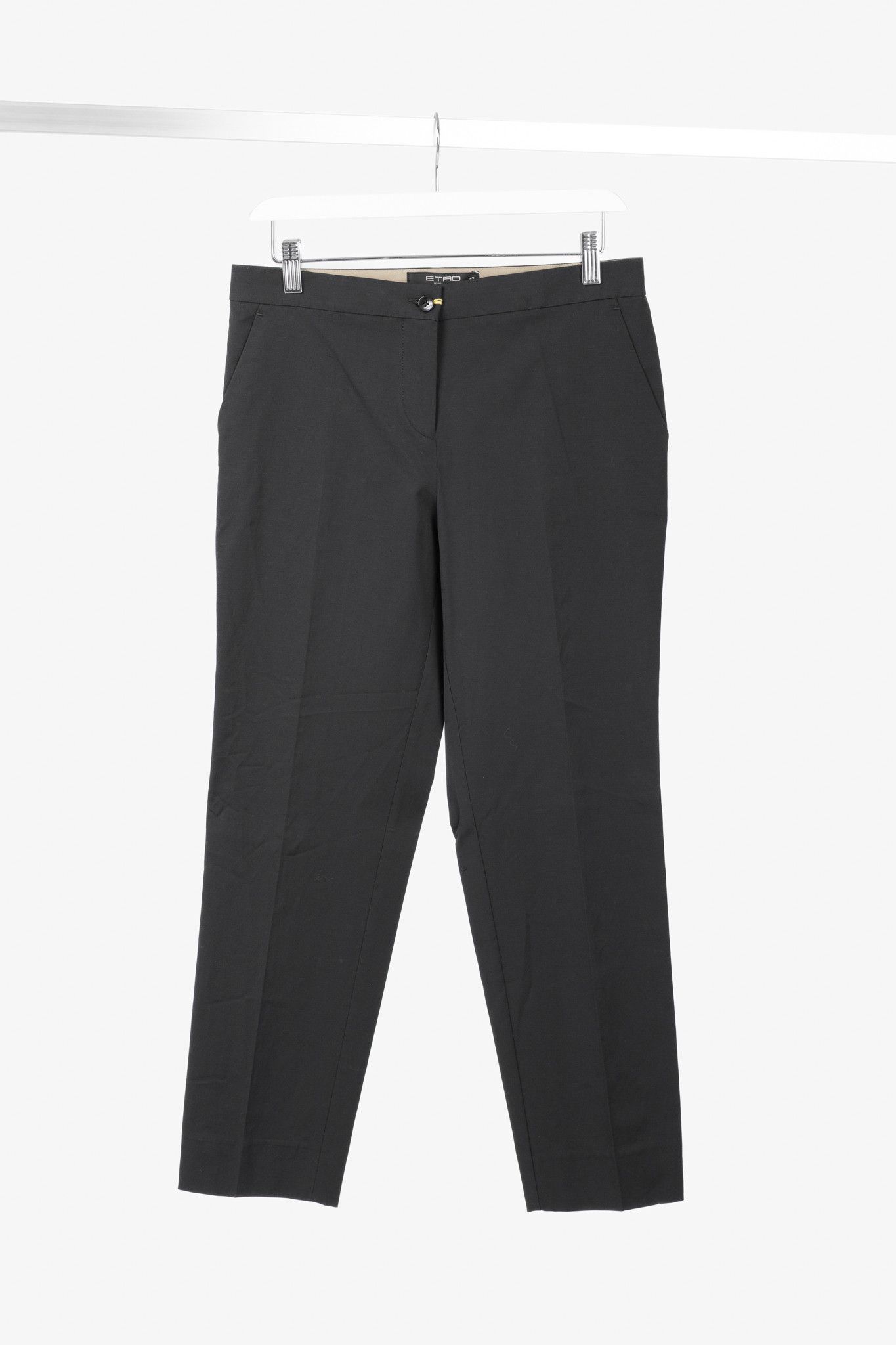 Etro Etro Black Cotton-Blend Cropped Trousers Size 28" / US 6 / IT 42 - 1 Thumbnail
