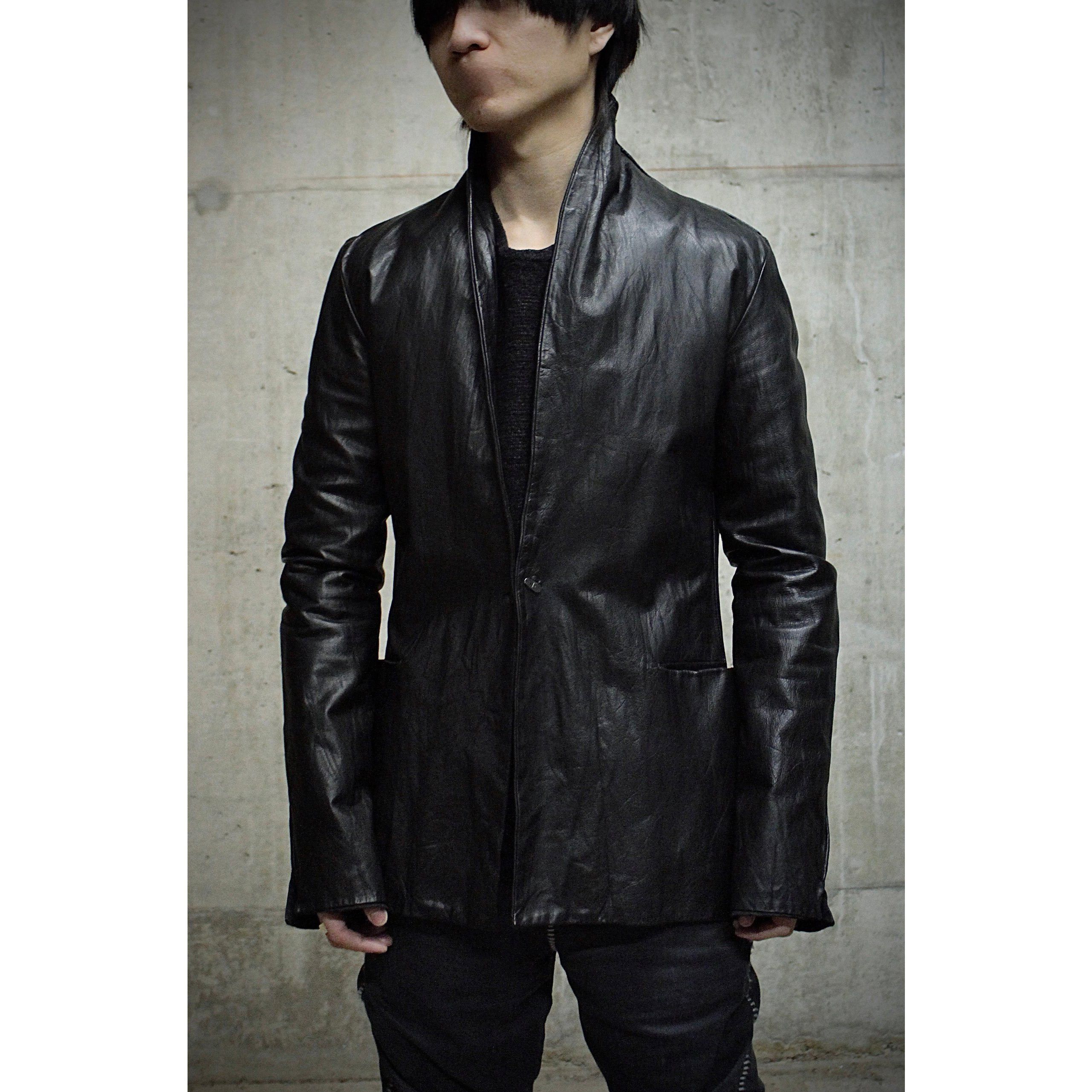 Ma+ m.a+ by Maurizio Amadei'J110 SY 0.5 Shawl Cow Leather Blazer Size US S / EU 44-46 / 1 - 2 Thumbnail
