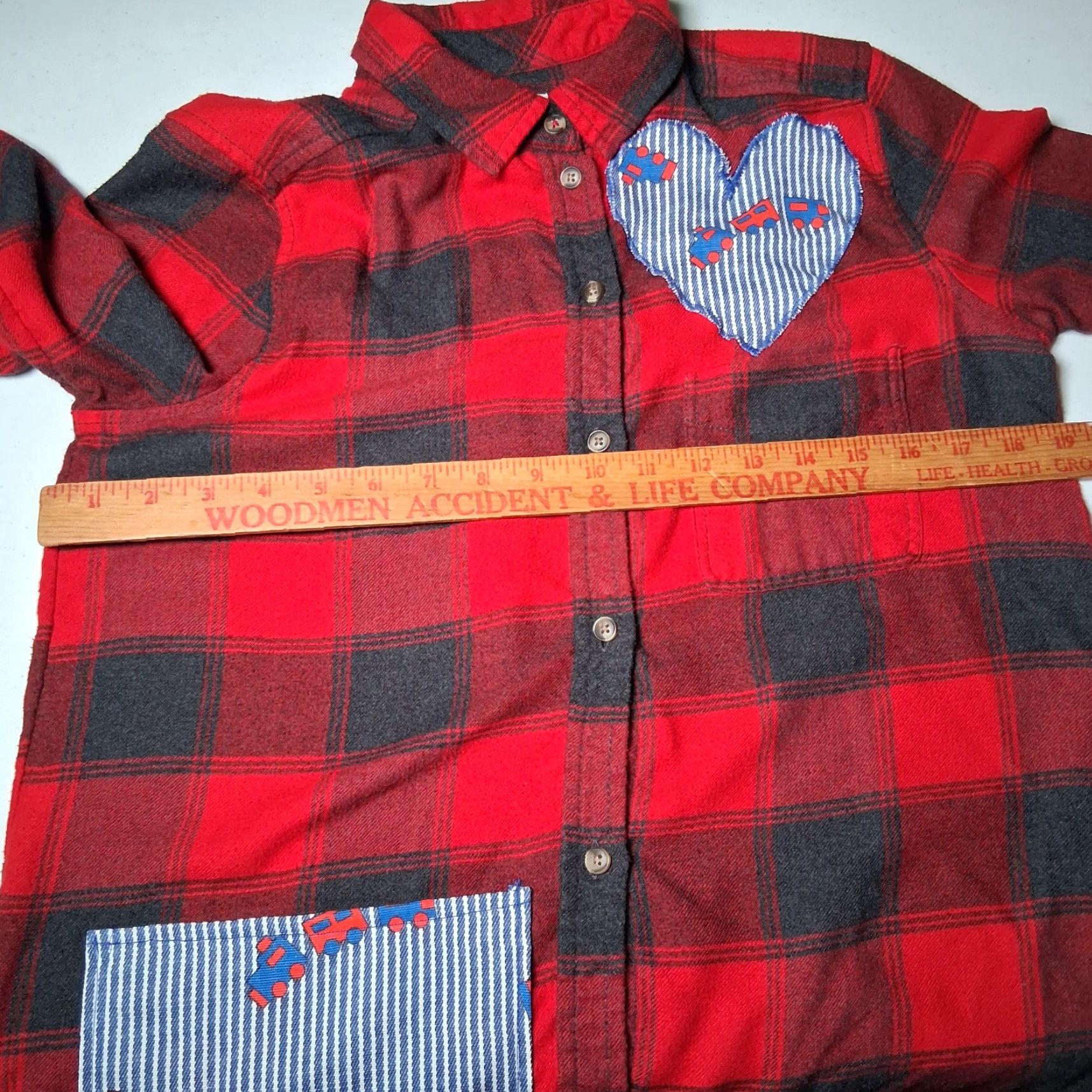 Vintage Reworked American Eagle Shirt Flannel Shirt Women S Red Plaid Patch Pocket One of a Kind Upcycled OOAK Cozy Soft Wear Train Accent Button-Up Vintage? Size S / US 4 / IT 40 - 6 Thumbnail