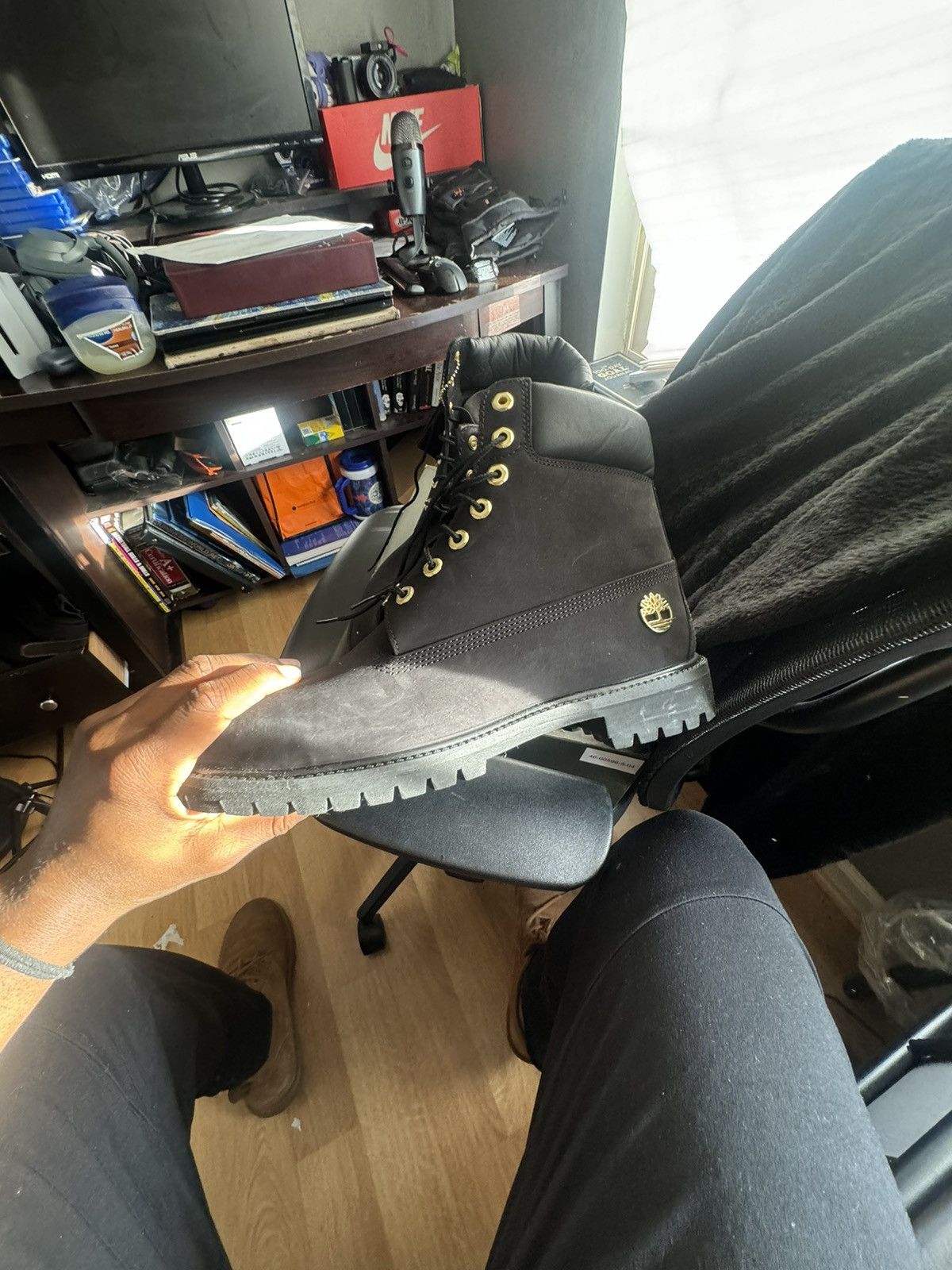 Timberland Timberland Premium Waterproof Boot Black Nubuck Size US 13 / EU 46 - 6 Thumbnail