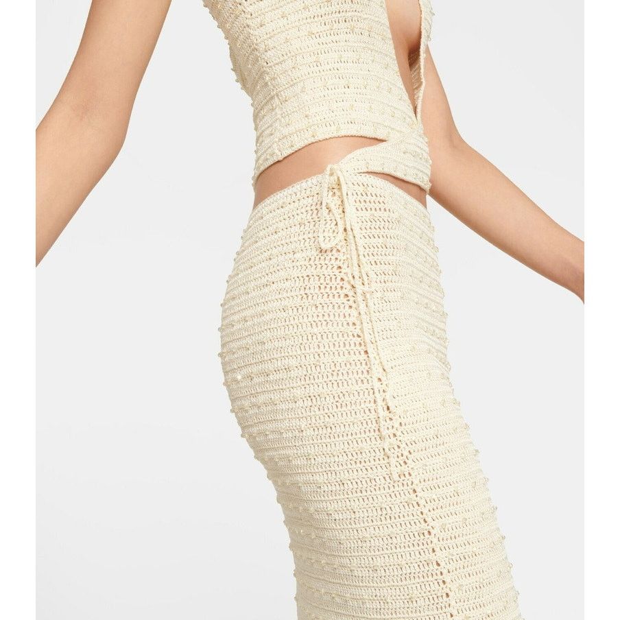 Aya Muse Veluti Embellished Crochet Maxi Dress 2 piece XS