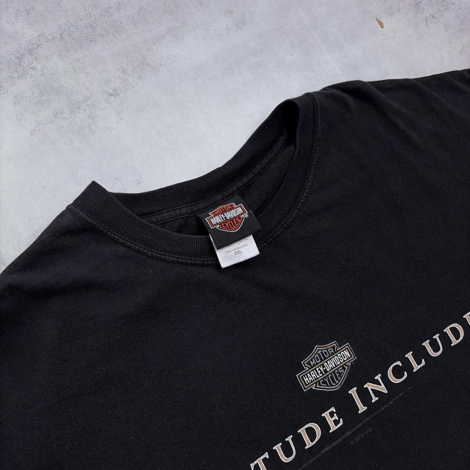 Harley Davidson Y2K Black Harley Davidson Grunge Biker Faded T-Shirt Size US XXL / EU 58 / 5 - 6 Thumbnail