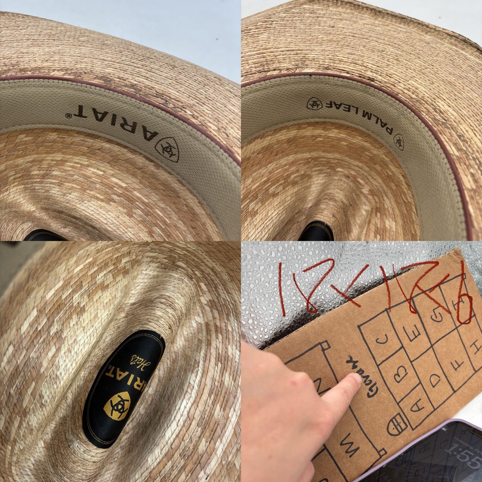 Ariat Ariat Western Hat Fire Palm Straw A65102 Unisex 7 1/8 Beige Cowboy Hat Mens/Unisex Brand New No Box Size ONE SIZE - 8 Thumbnail