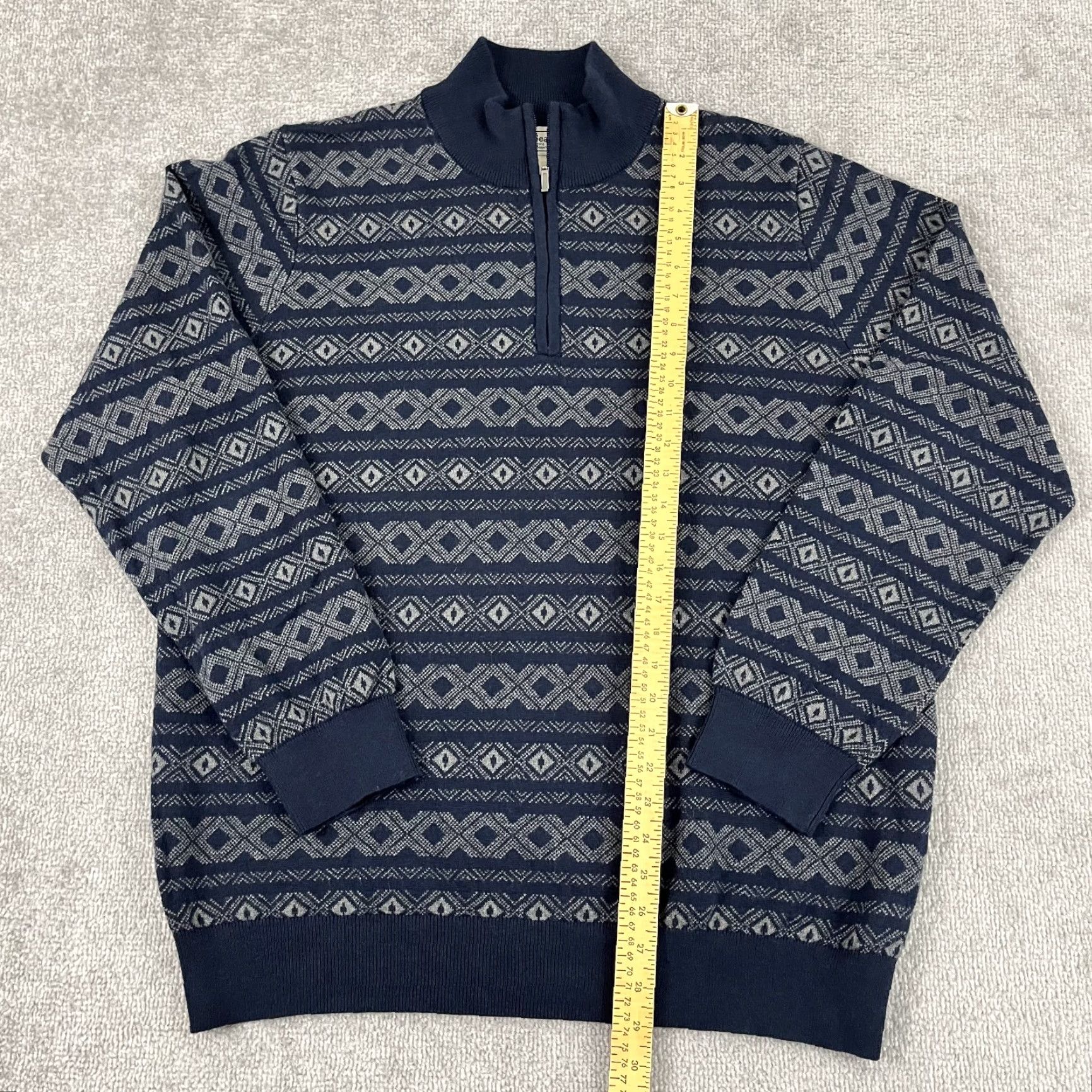Vintage VINTAGE LL BEAN Sweater Mens XL Reg Fair Isle 5% Cashmere Blend Quarter 1/4 Zip Pullover Size US XL / EU 56 / 4 - 3 Thumbnail