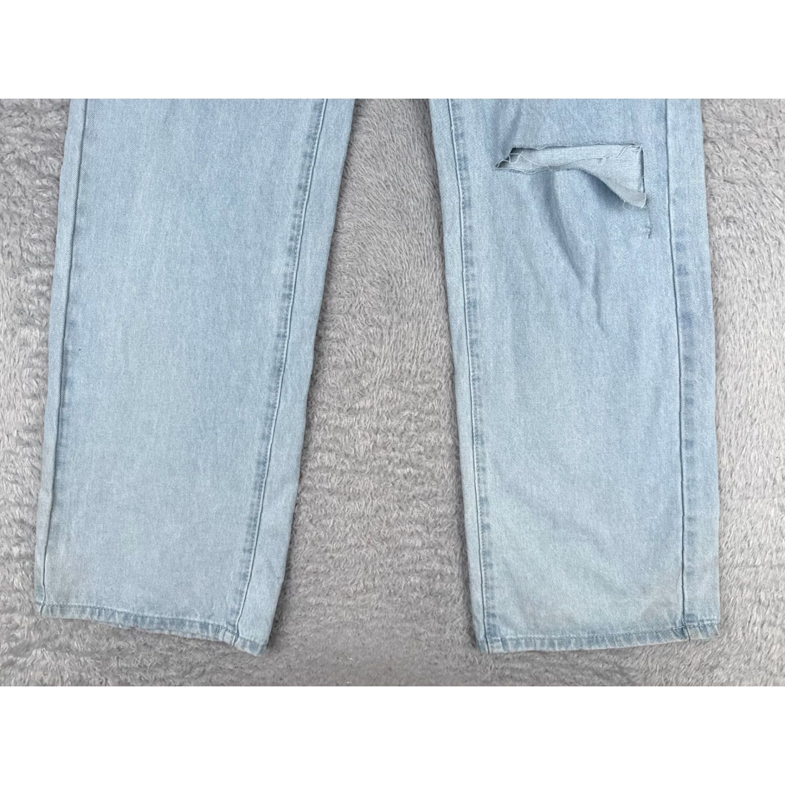 PRINCESS POLLY Princess Polly Jeans Women Blue Denim Wide-Leg High Distressed 25x30 2 Adult Regular Size 26" / US 2 / IT 38 - 2 Thumbnail