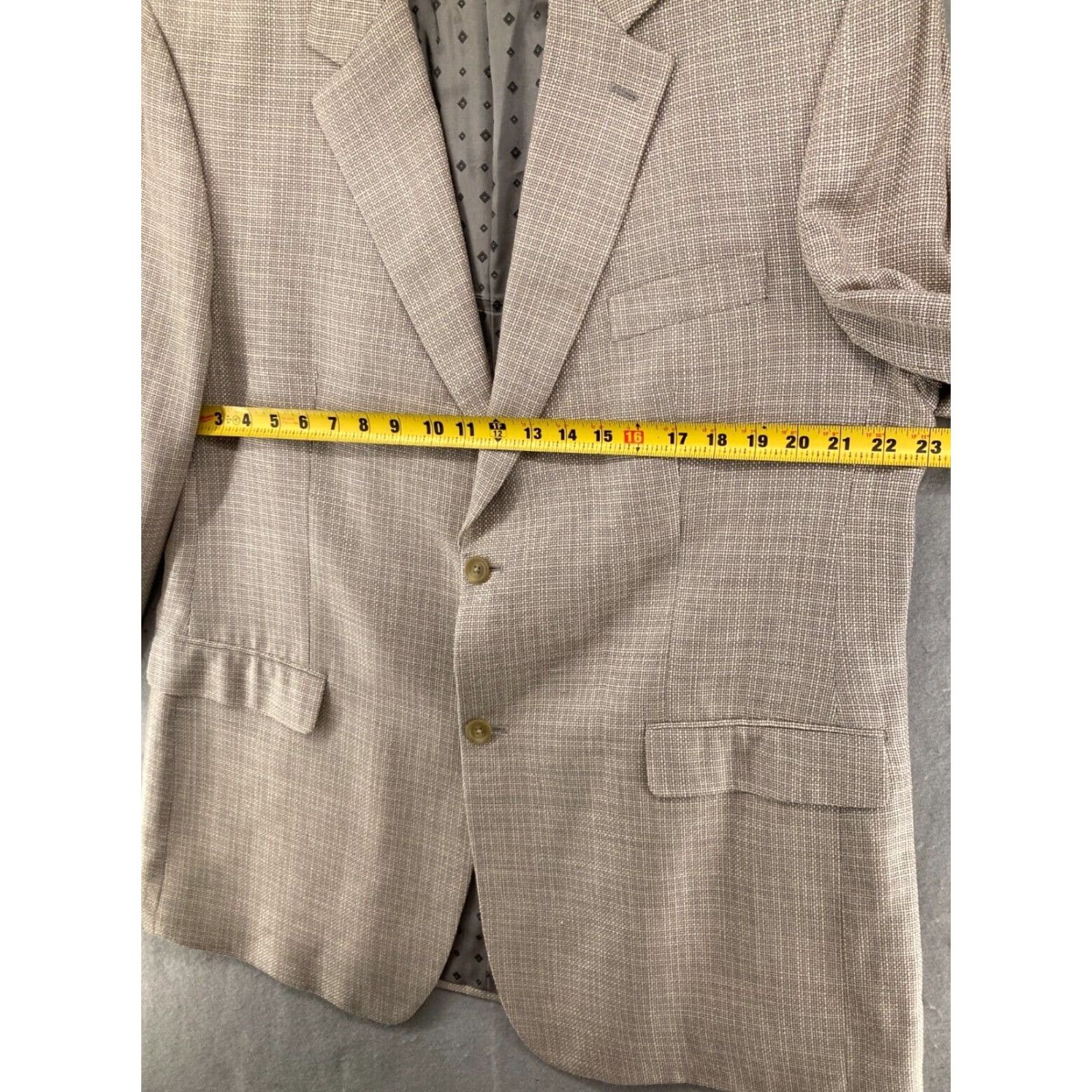 Ralph Lauren Lauren Ralph Lauren Men's Suit Jacket 46L Beige Silk Classic Regular Fit Size 46R - 2 Thumbnail