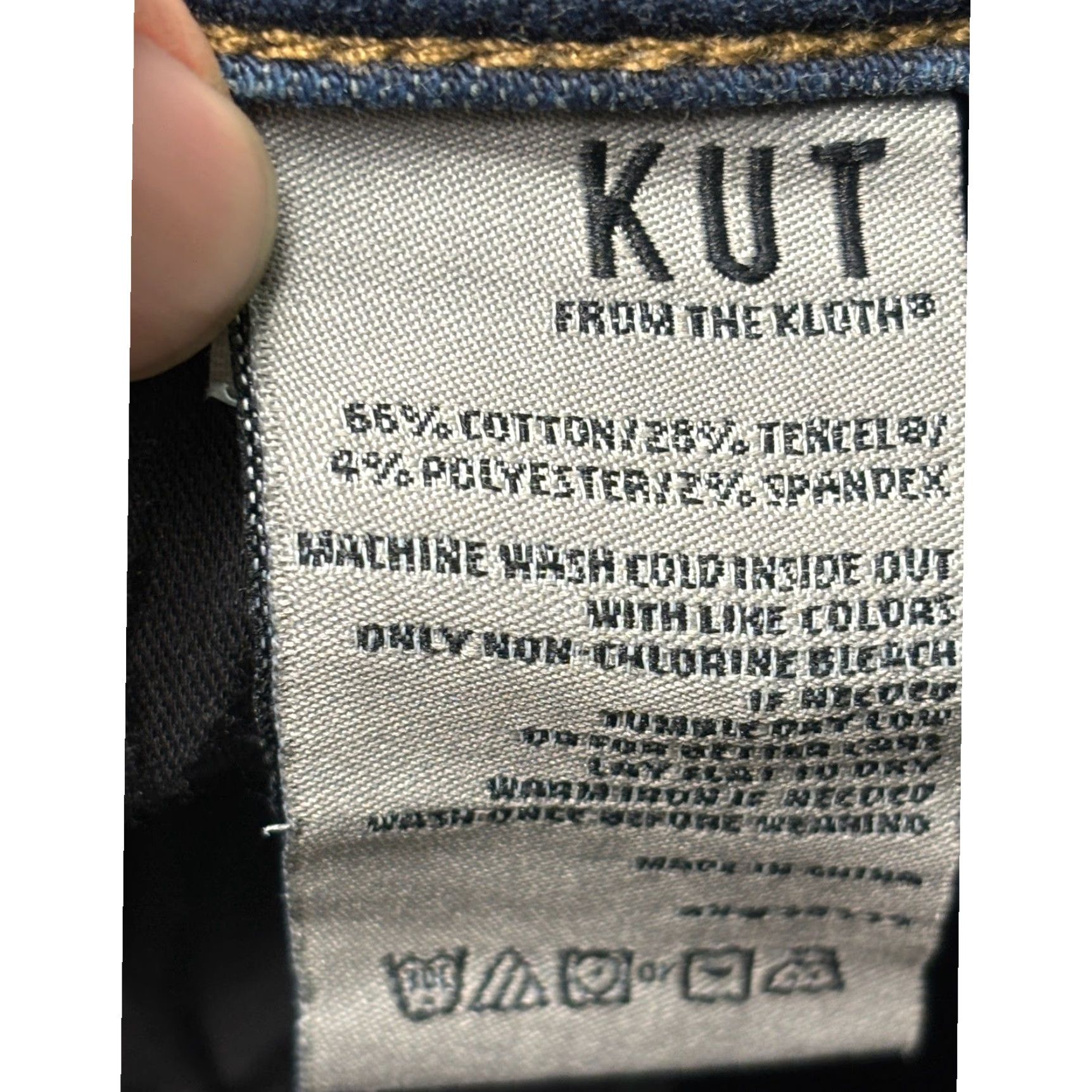 Vintage KUT from the Kloth Charlize High Rise Cigarette Leg Jeans Dark Wash Size 8 W32 L26 Women Denim Stretch Distressed Pockets Zipper Button Slim Ankle Size 30" / US 8 / IT 44 - 7 Thumbnail