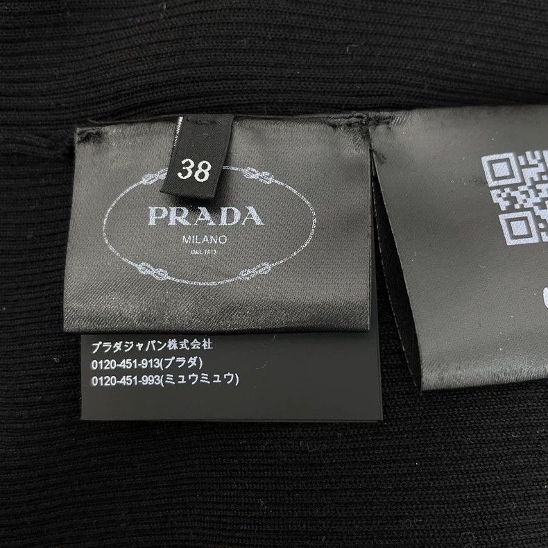 Prada Prada Size 38 Black classic logo mulberry silk elastic kni Size US XS / EU 42 / 0 - 7 Thumbnail