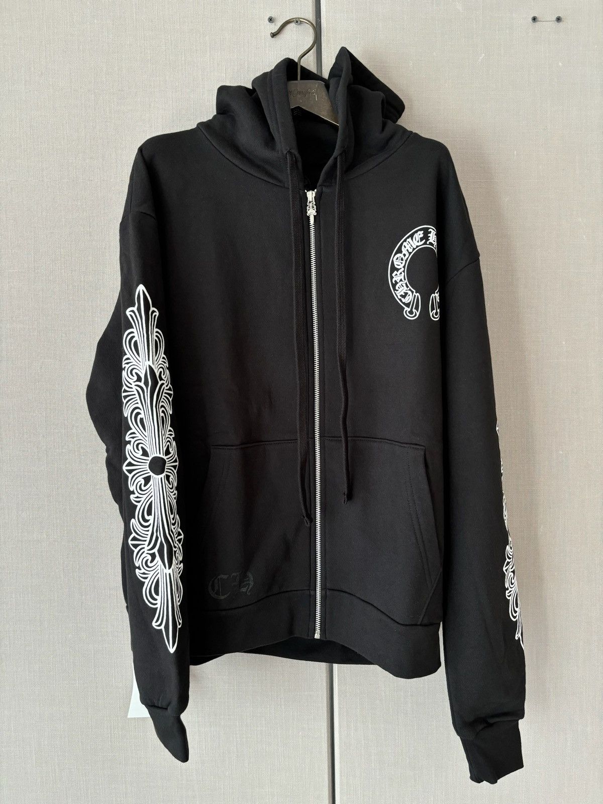 パーカー・フーディ CHROME HEARTS HORSE SHOE FUCK YOU FLORAL ZIP UP HOODIE Chrome Hearts Chrome Hearts Fuck You Horseshoe Floral Cross