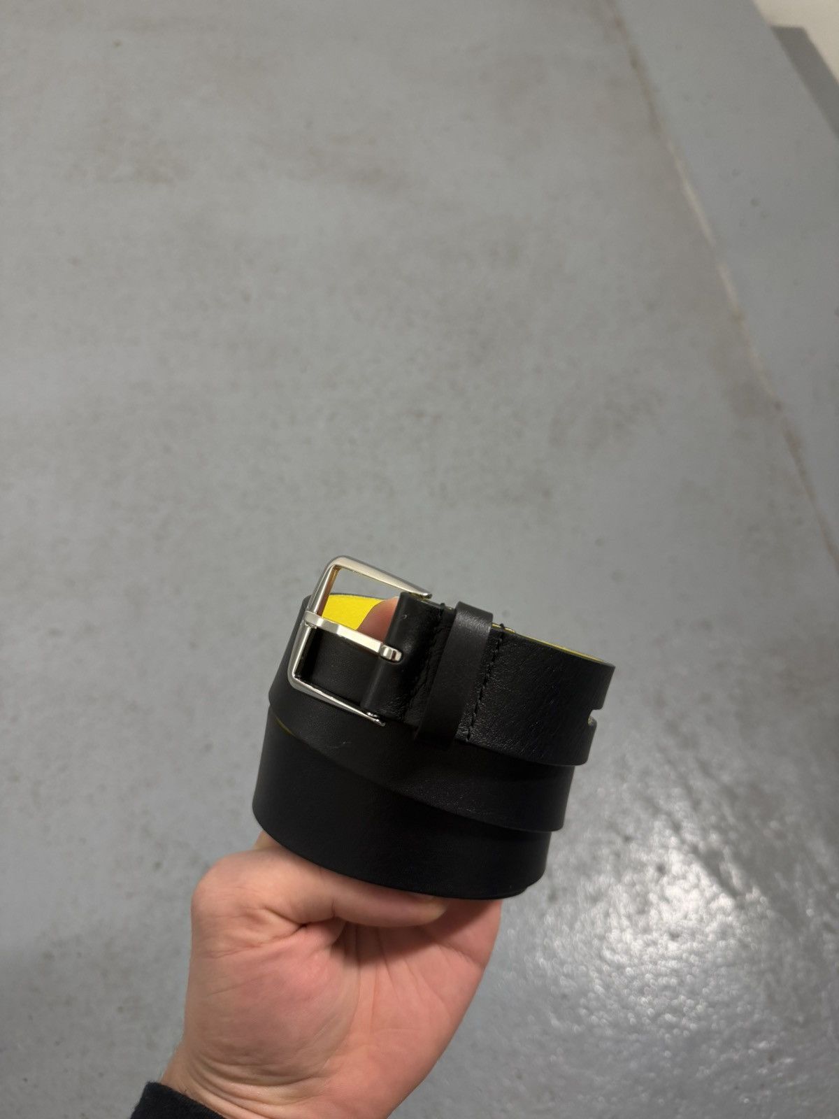Dior Dior Homme Black/Yellow Leather Belt Size ONE SIZE - 1 Thumbnail
