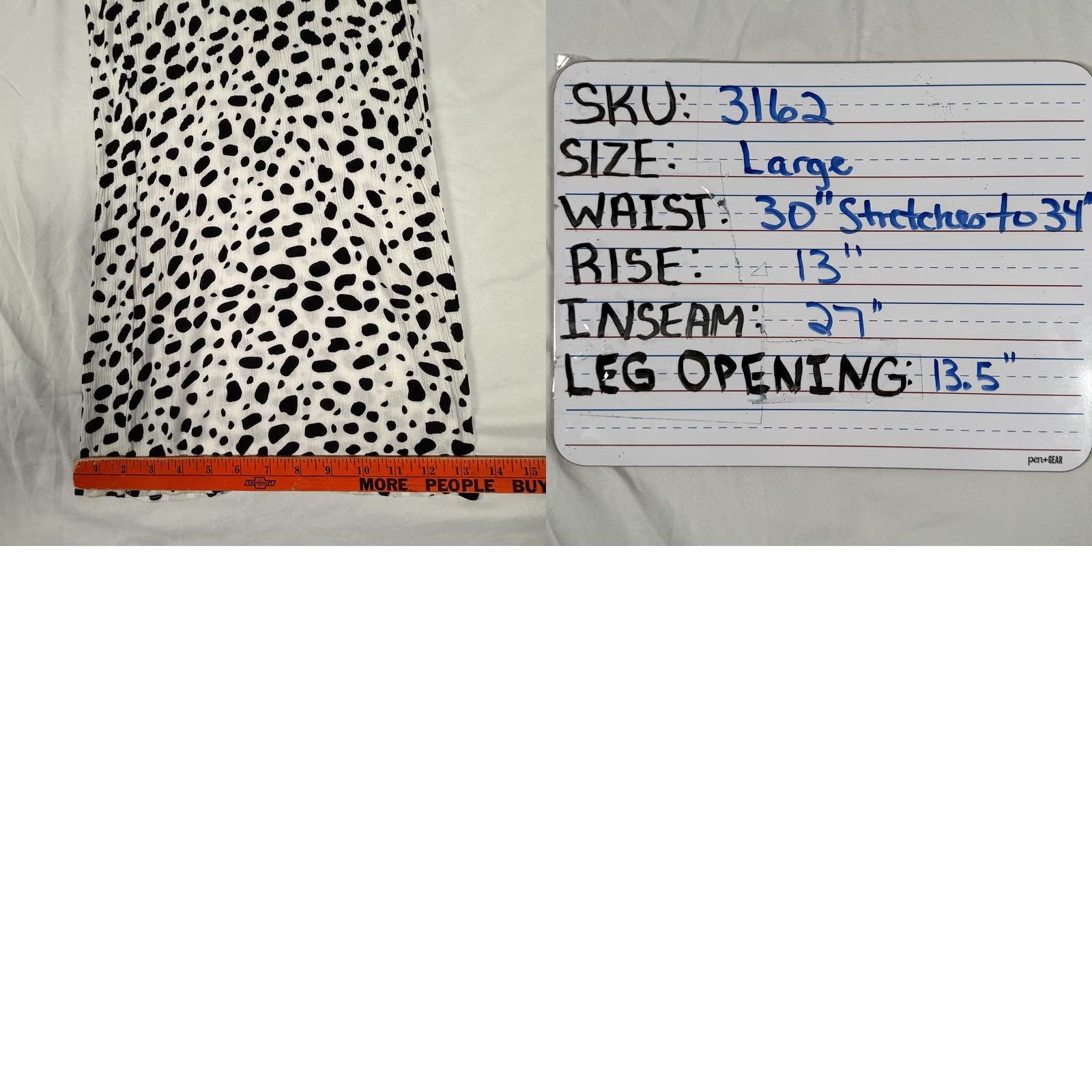 Vintage VINTAGE Boho Chic Pants Dalmatian Print Wide Leg Pull On Tie Waist Resort Vacation Women L Large White Dalmatian Animal Print Pants Womens Size 36" / US 14 / IT 50 - 8 Thumbnail