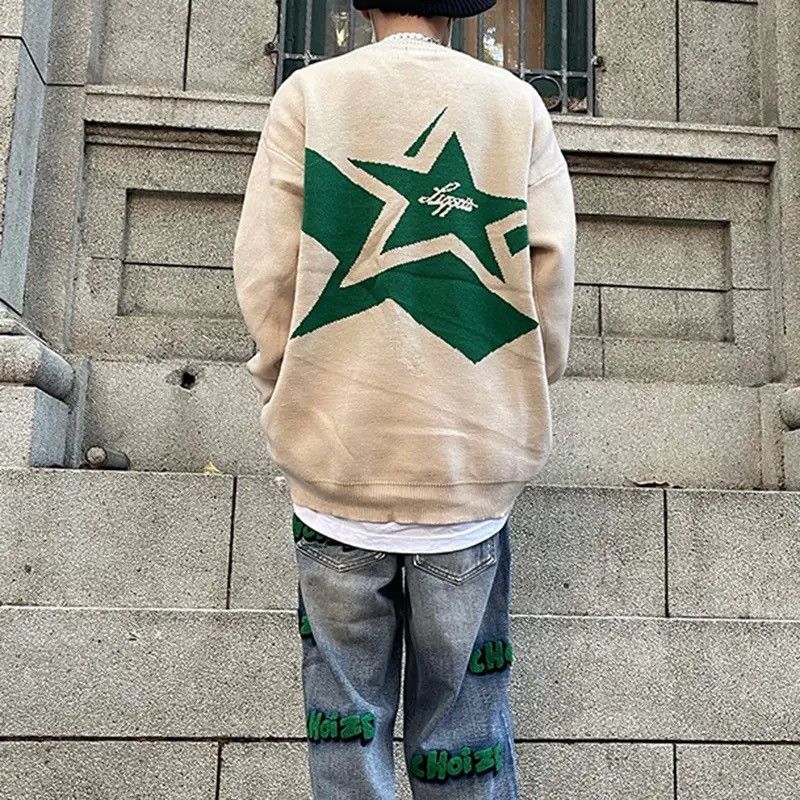 Japanese Brand Graphic Stars Sweater Pullover Harajuku Y2k style Size US L / EU 52-54 / 3 - 4 Thumbnail